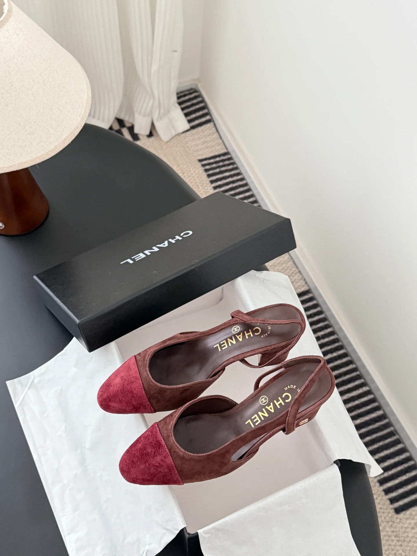 Chan 25fw slingback chunky heels