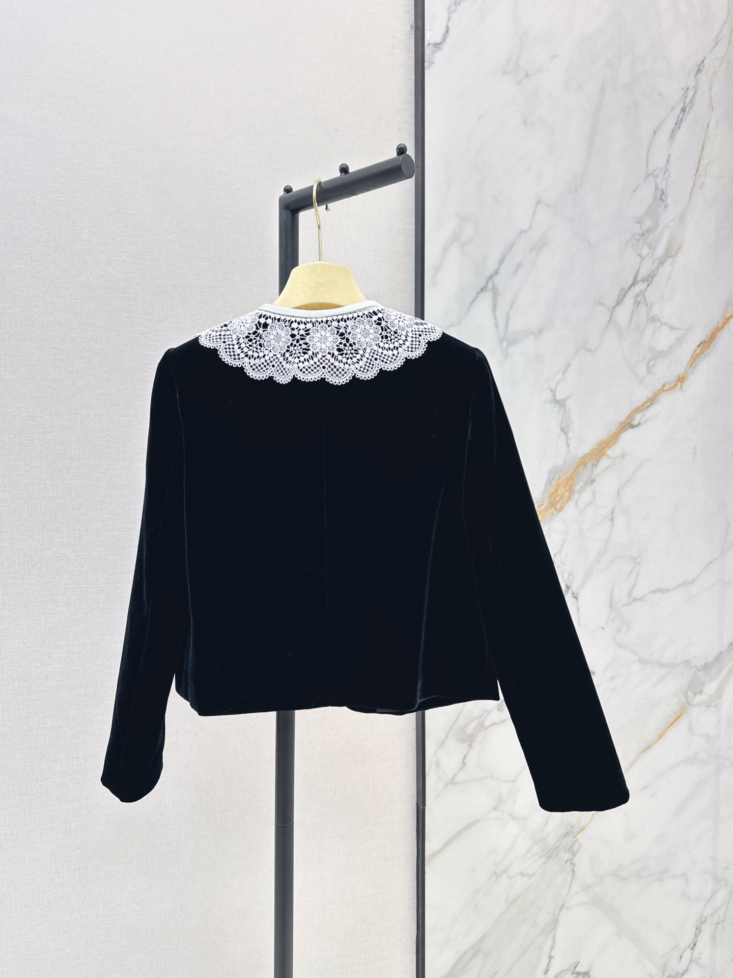 Miu 26fw velvet lace collar jacket