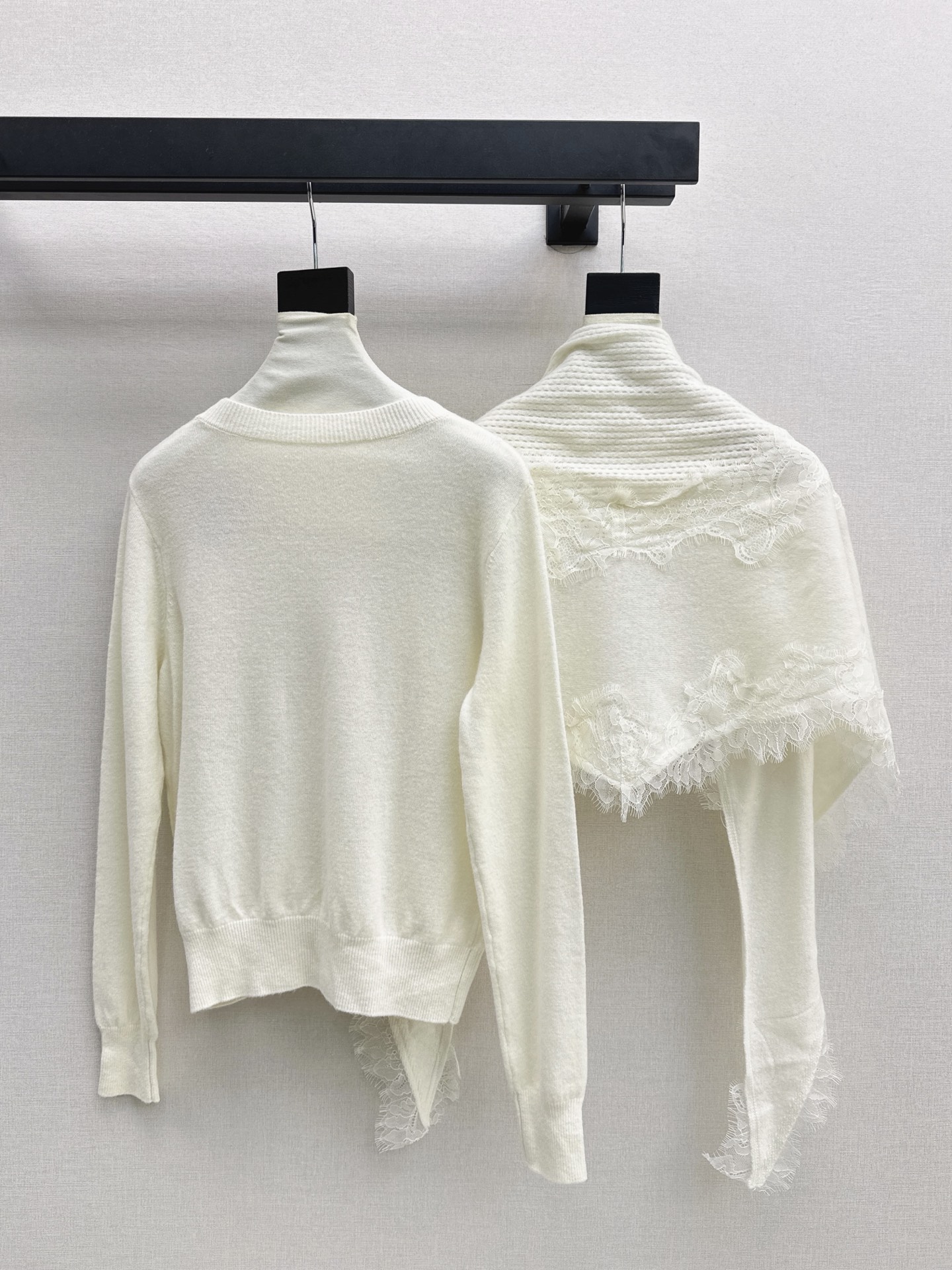 ES 26fw knit lace cape sweater sets