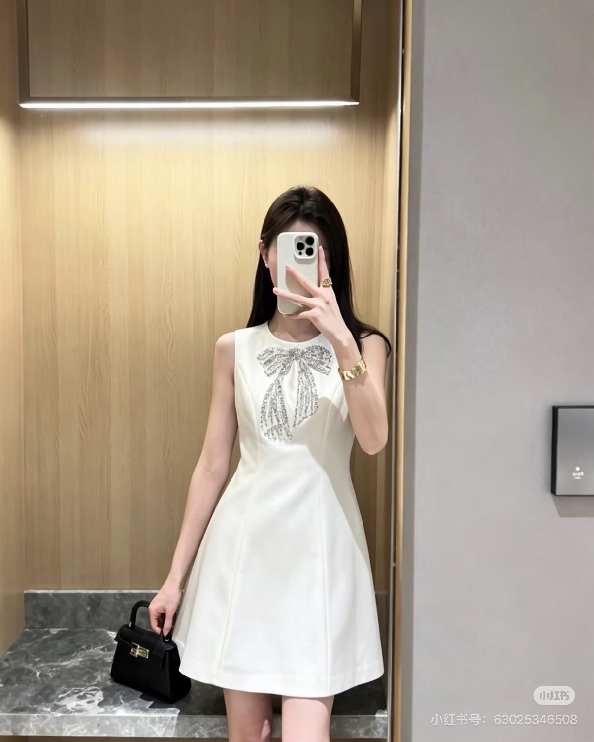 Valen 26ss bow beading dress