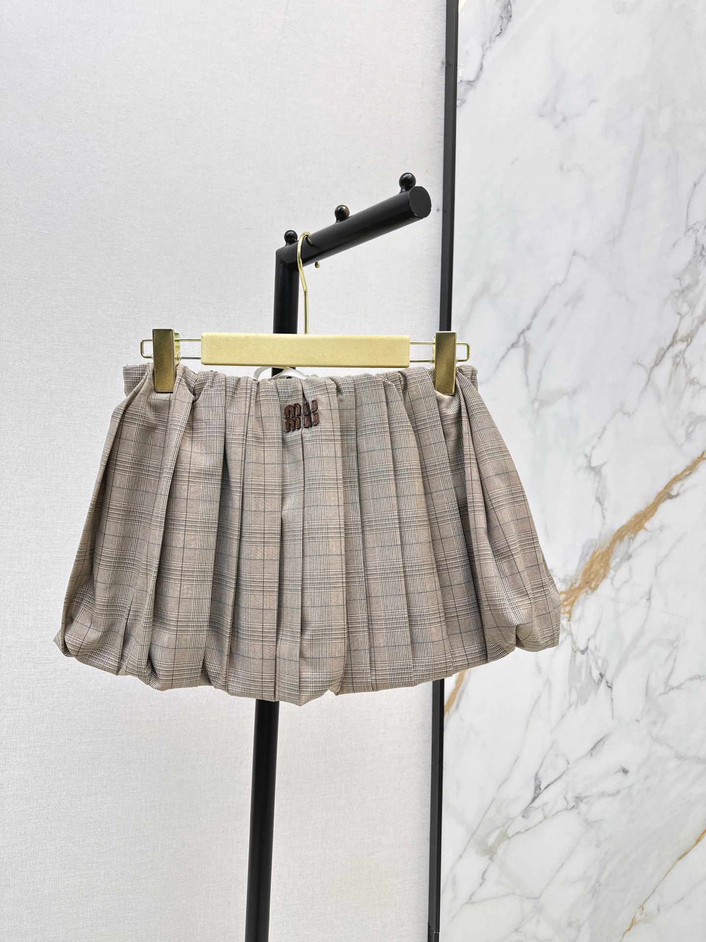 Miu 26fw check mini skirt