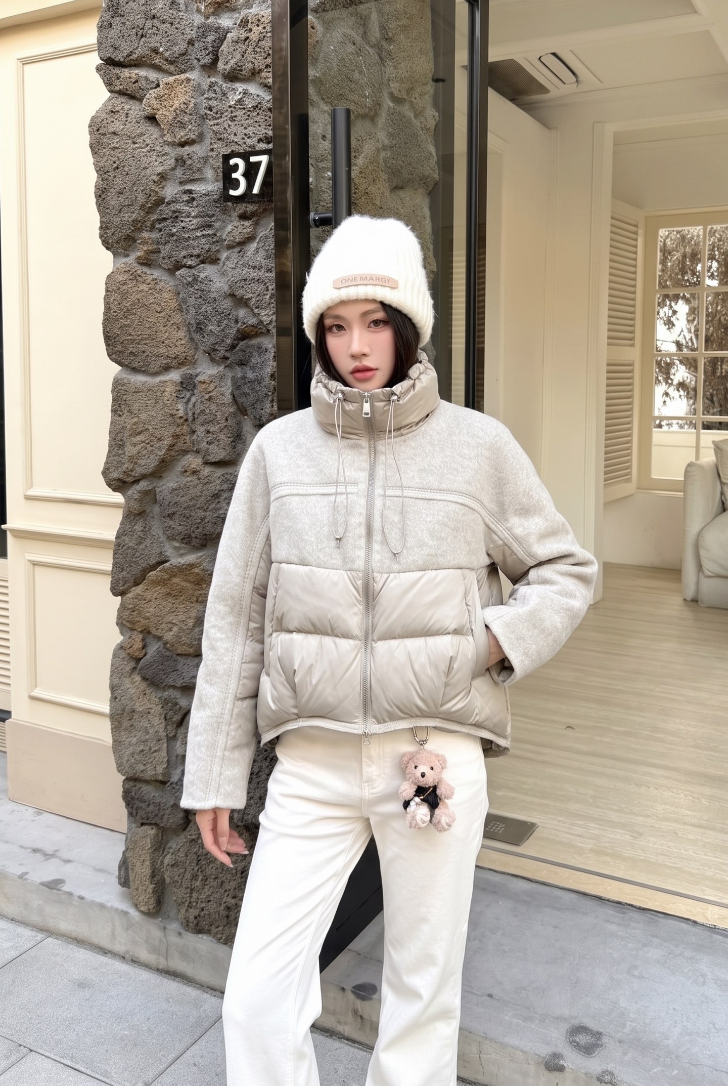 Max 26fw wool contract down jacket