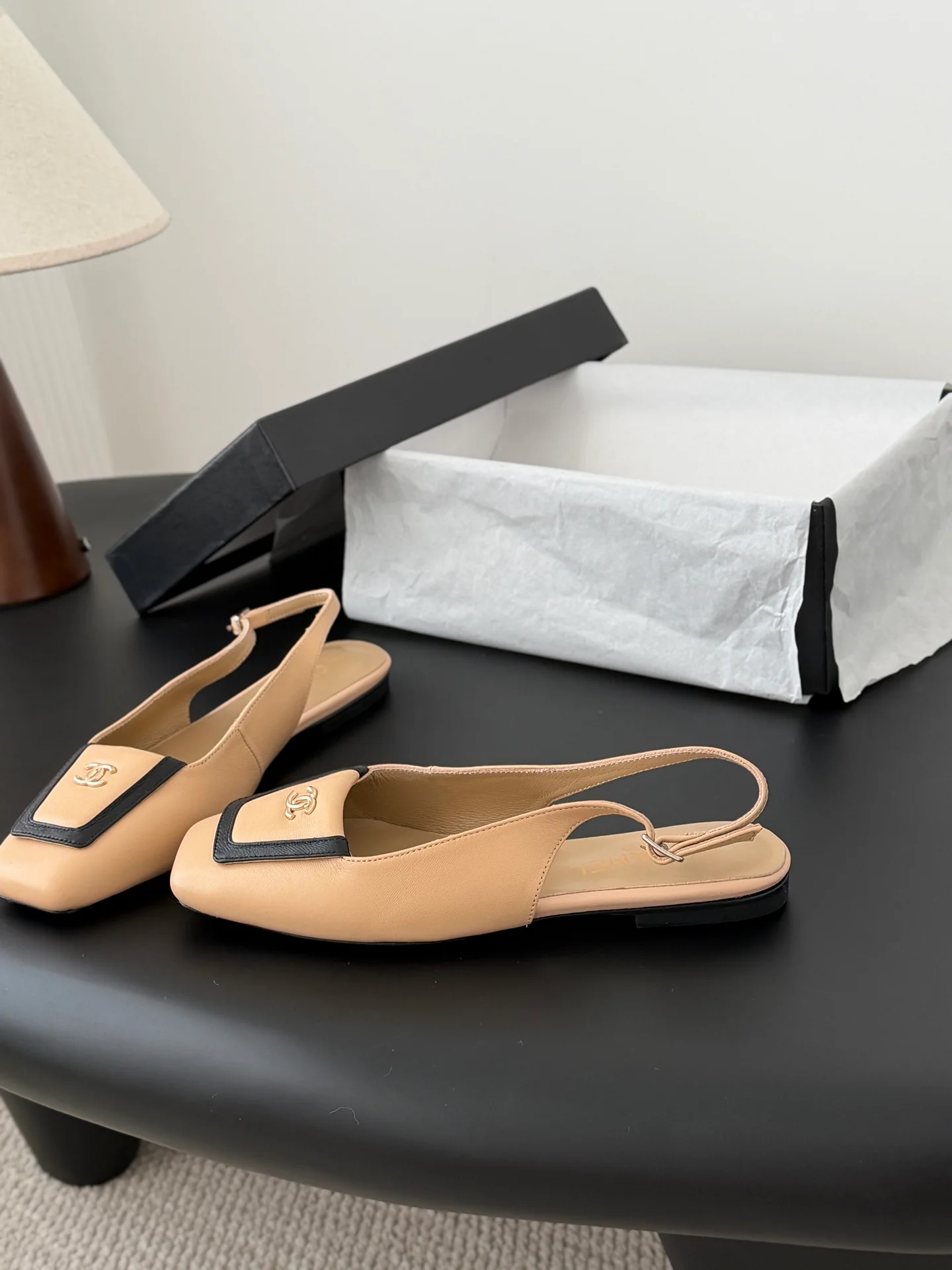 Chan 25B square-toe slingback mary janes