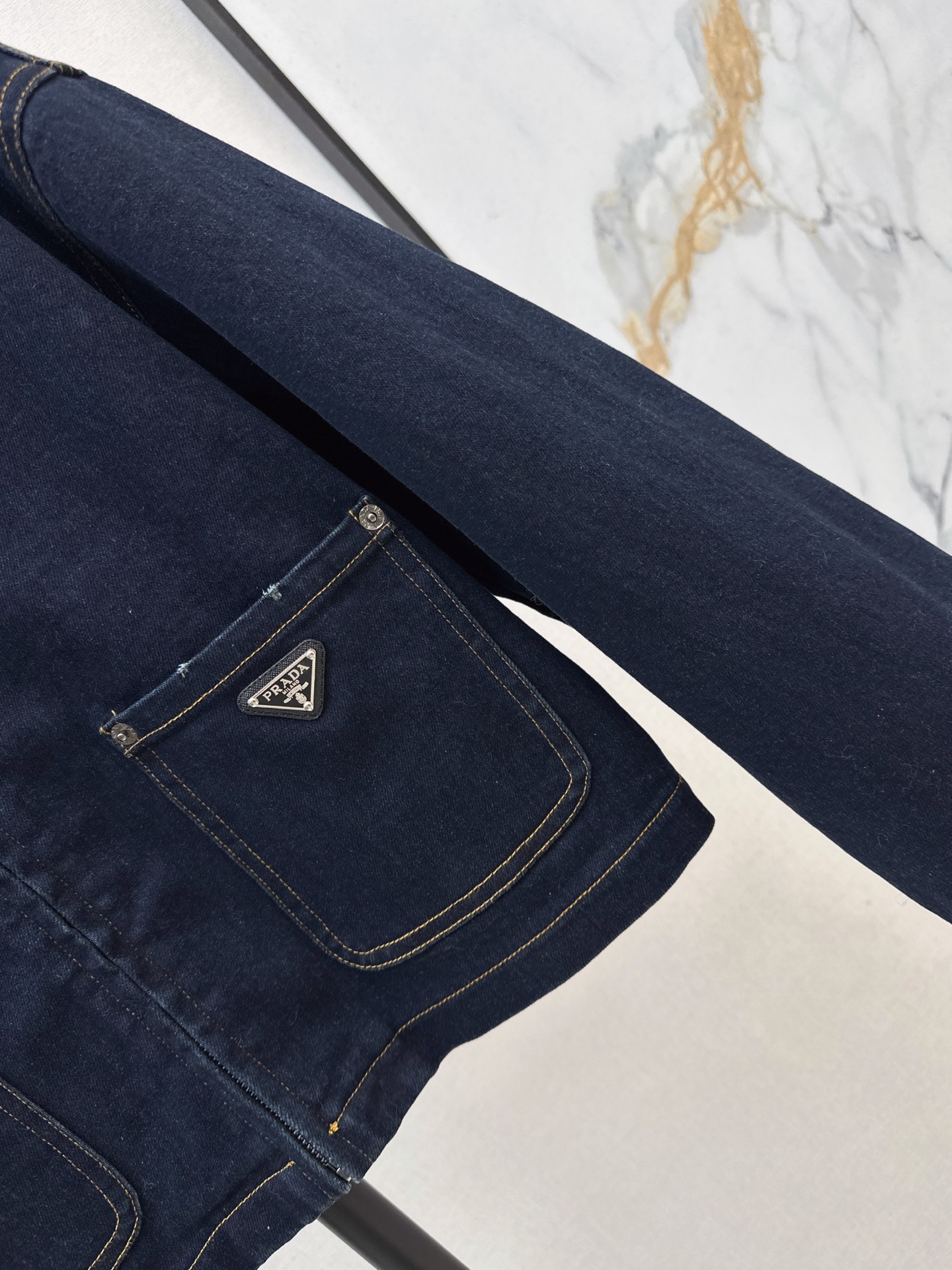 Pra 26fw zip-up denim jacket