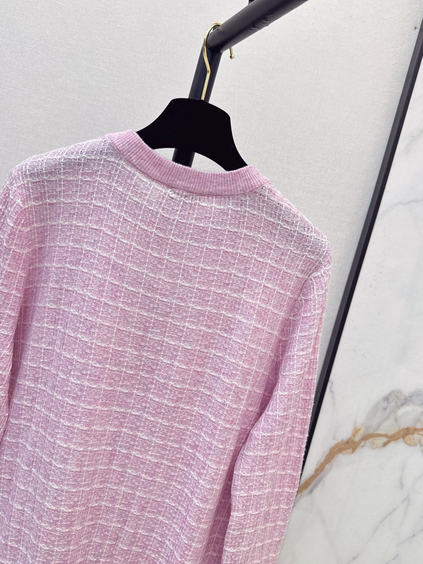 Chan 26fw check jacquard sweater