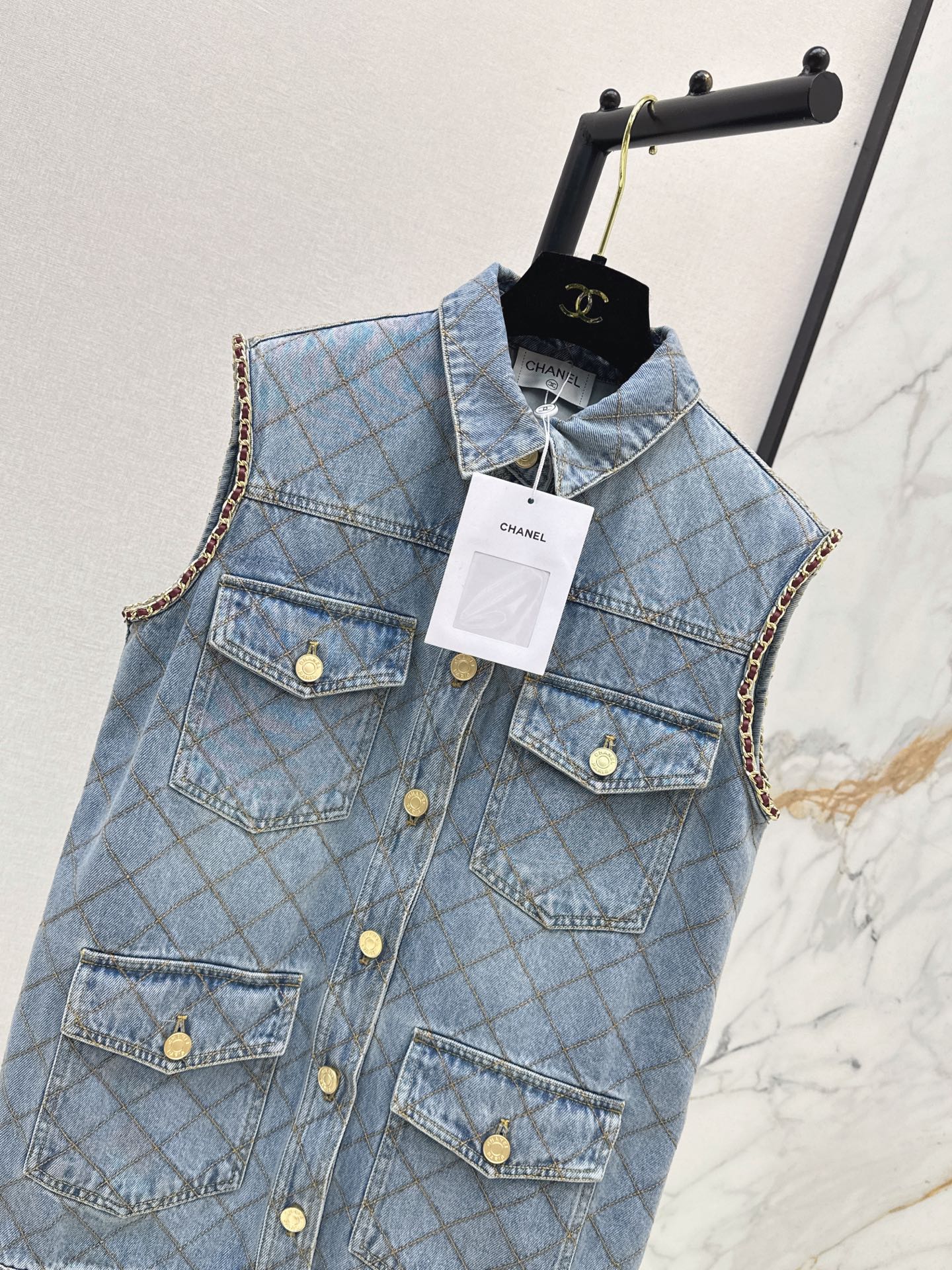 Chan 26fw denim vest jacket