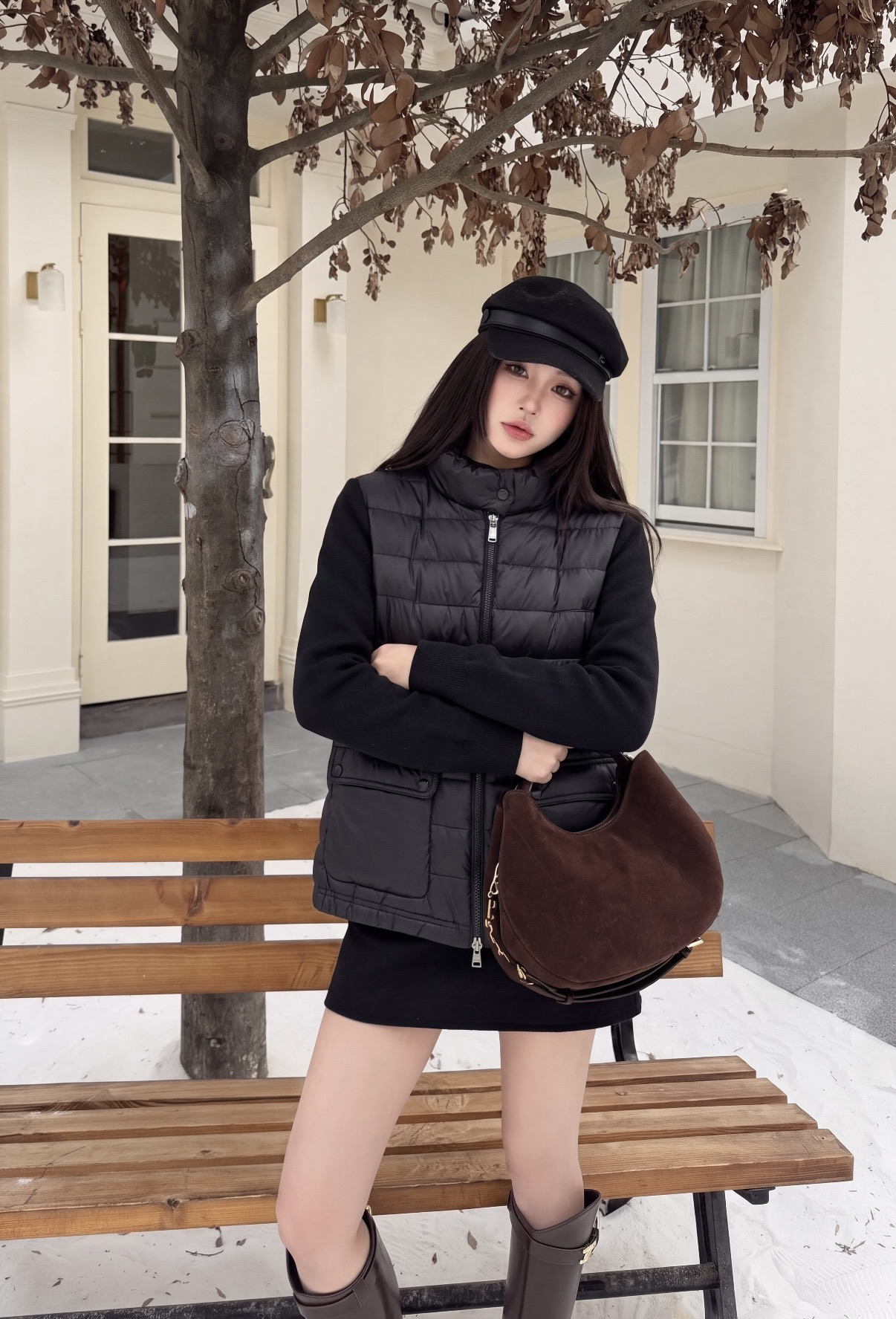Bun 26fw knit contract down jacket