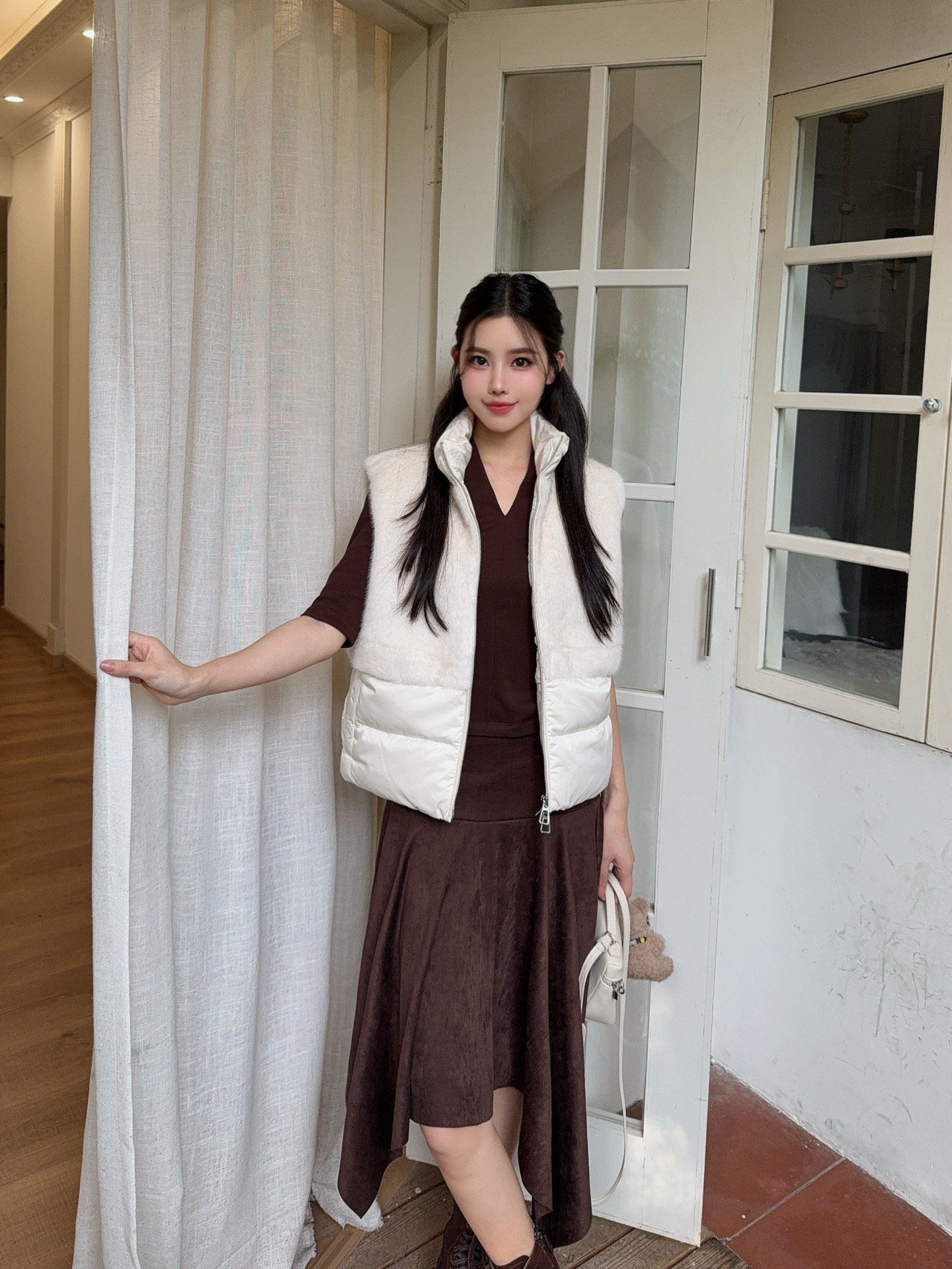 Monc 26fw faux-fur puffer vest