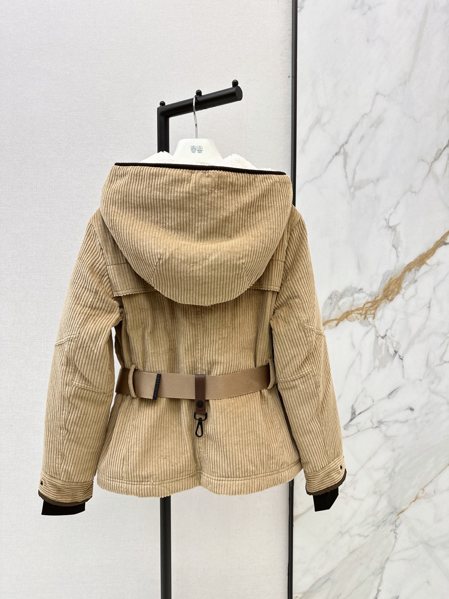 Monc 26fw coduroy hooded down jacket
