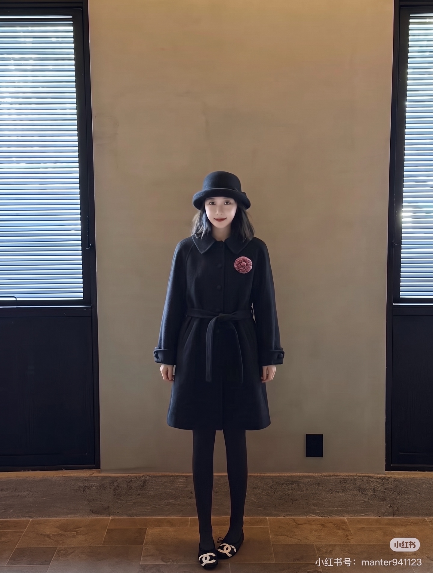 Chan 26fw 3d floarl belted overcoats