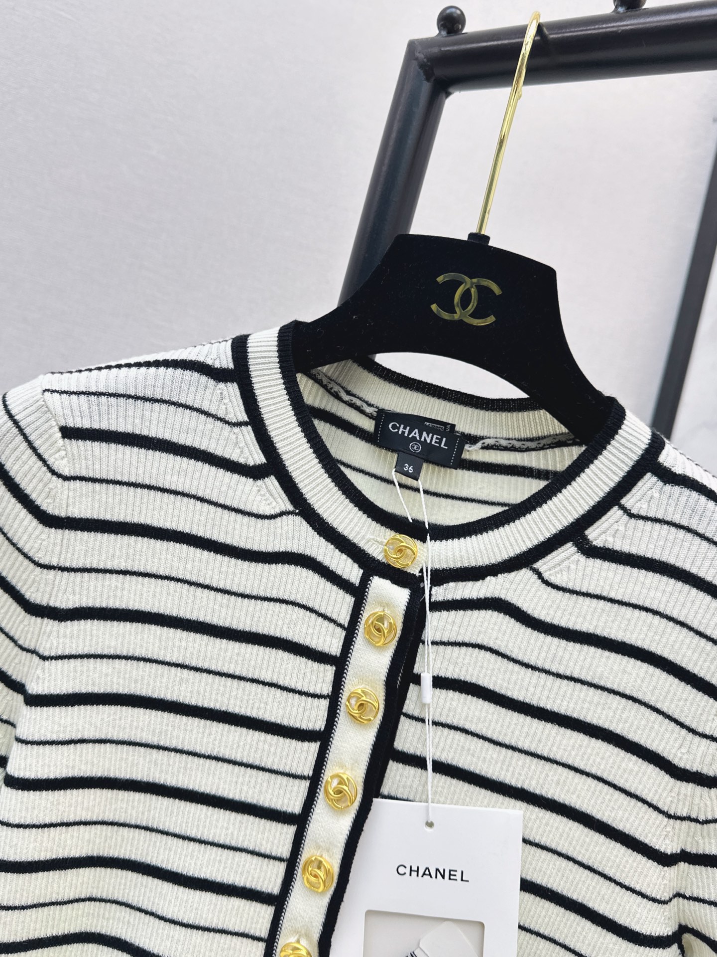 Chan 26fw stripe knit top