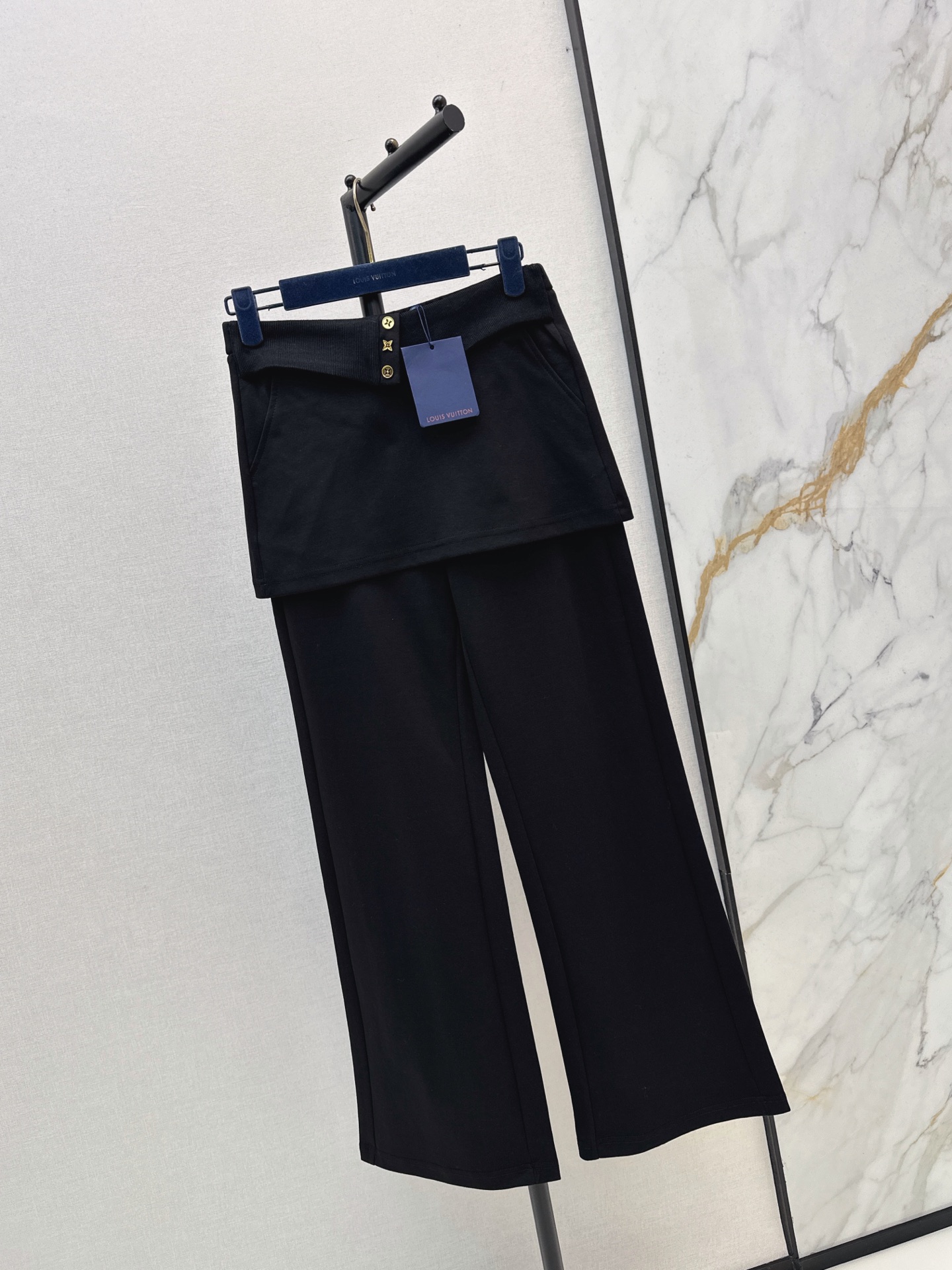 Loui 26fw skirt-overlay wide-leg pants
