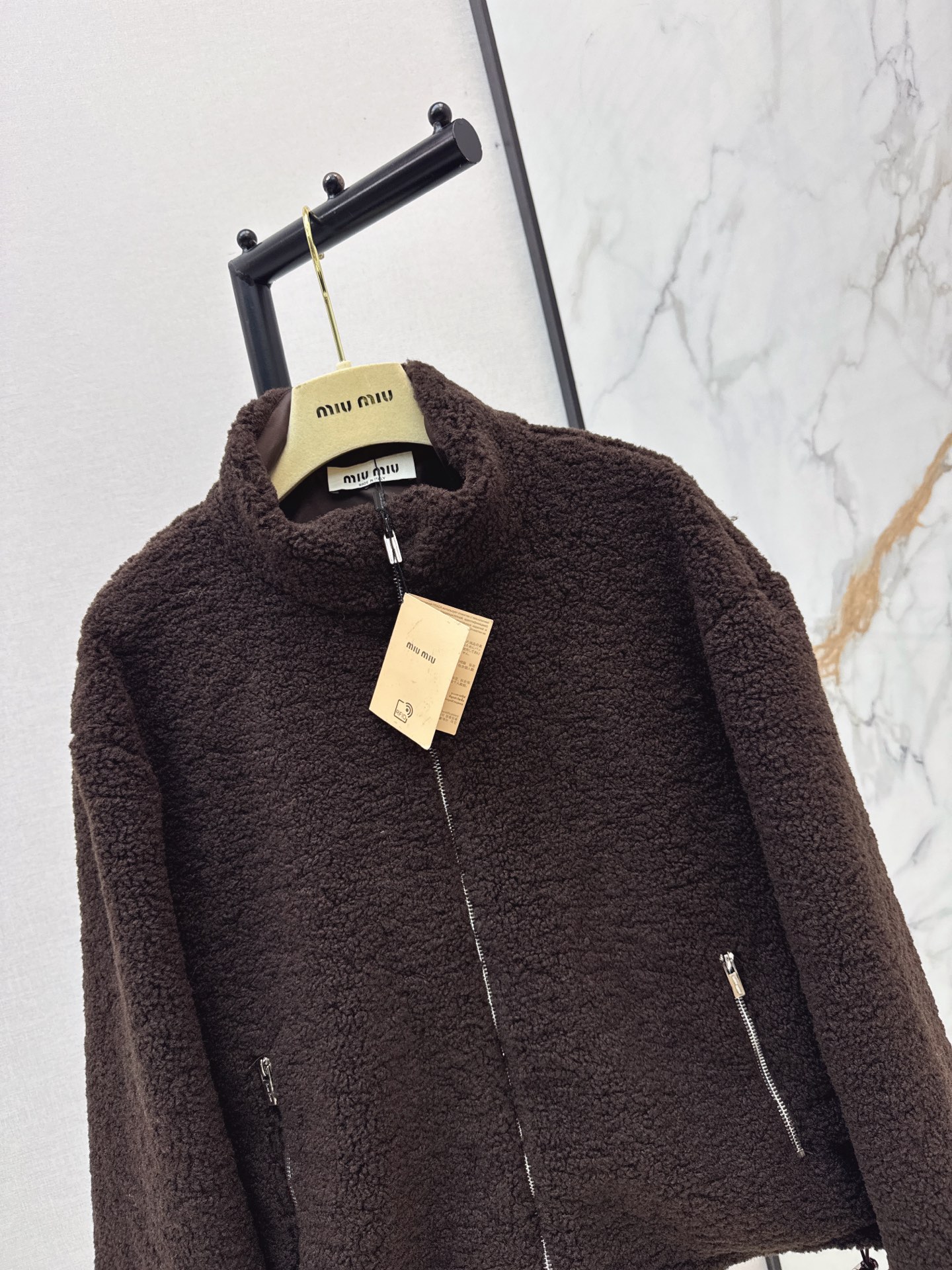 Miu 26fw faux shearling jacket