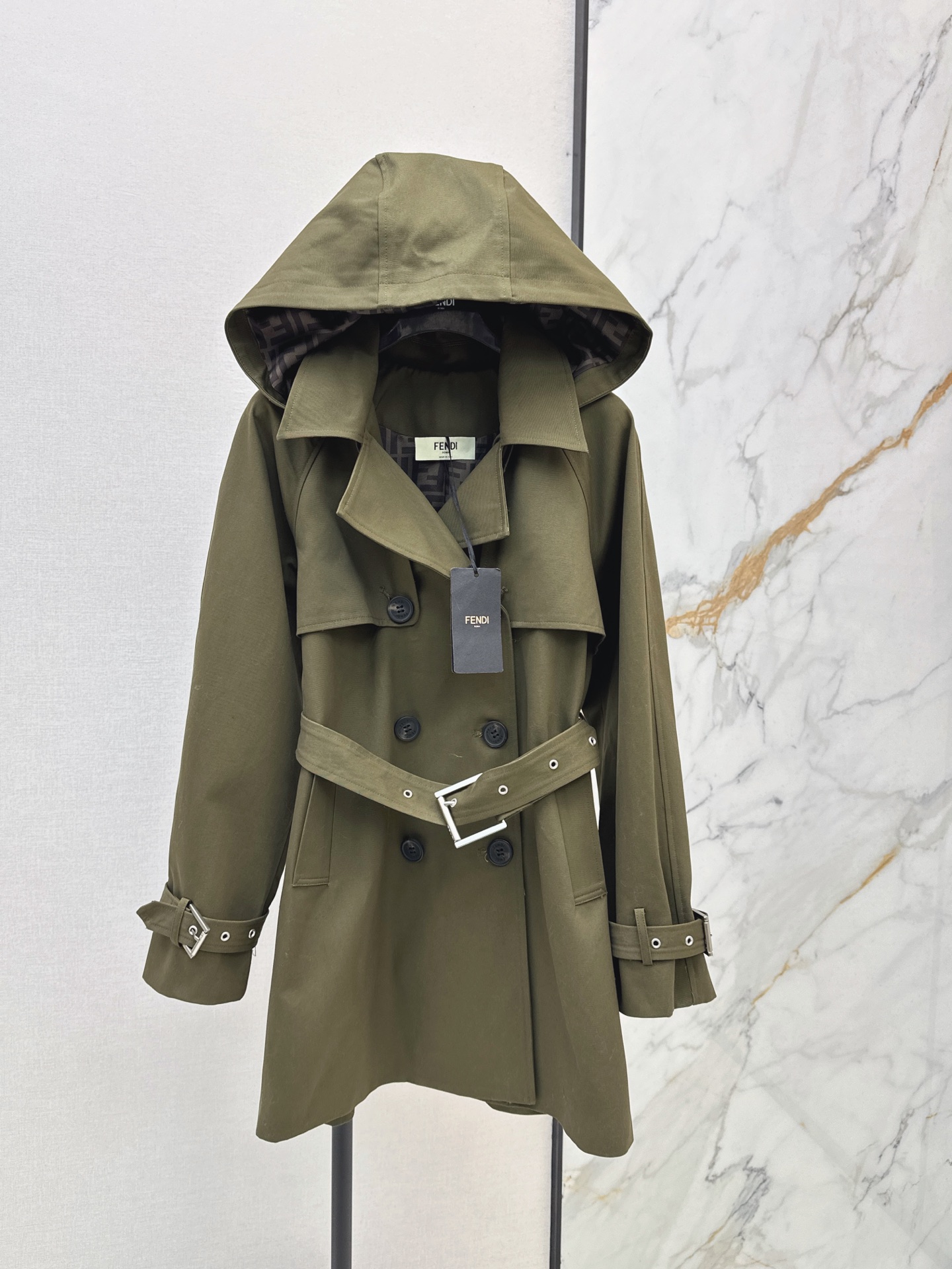 Fen 26fw hooded trench coats
