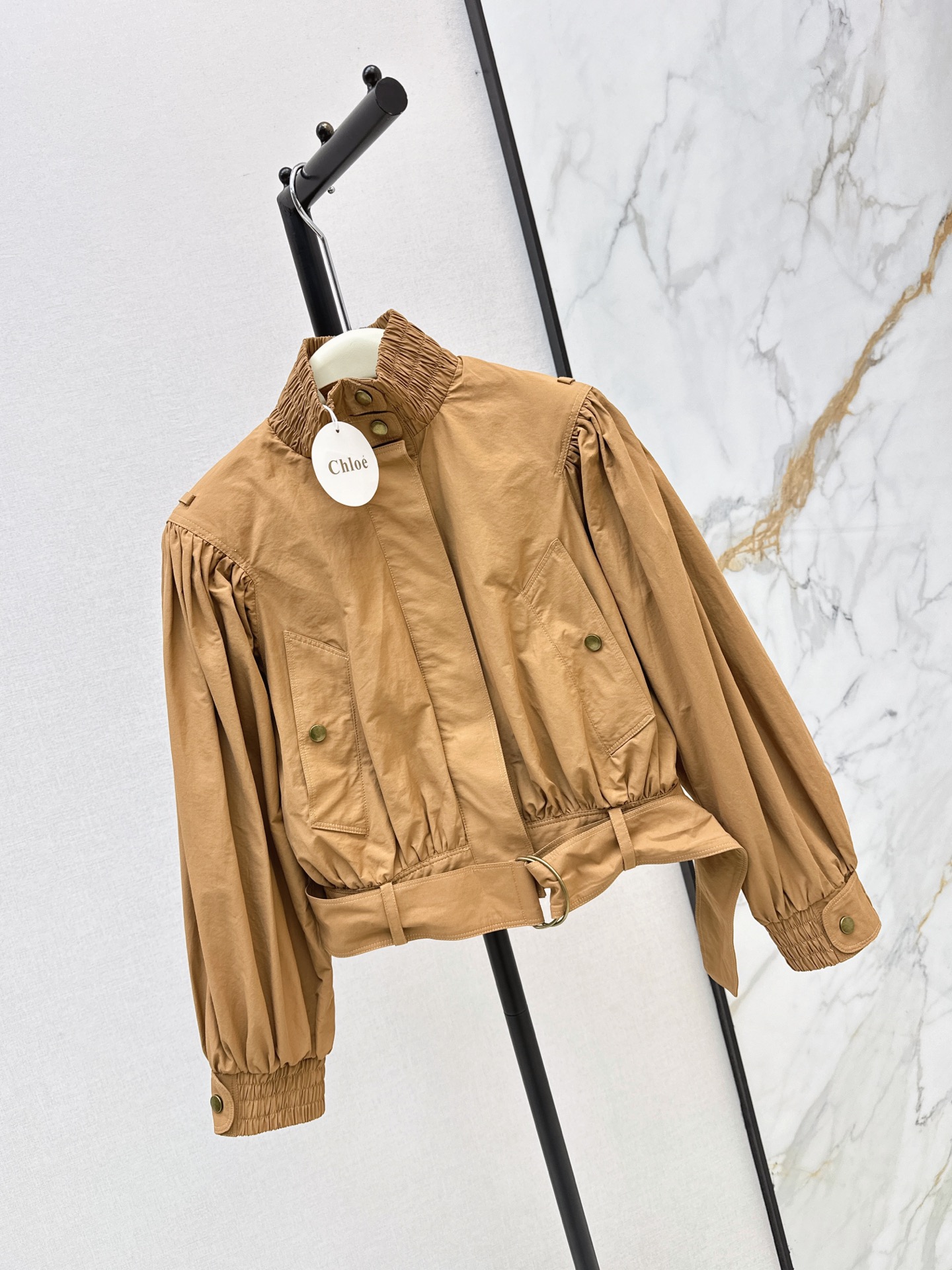 Chol 26fw cropped belted jacket