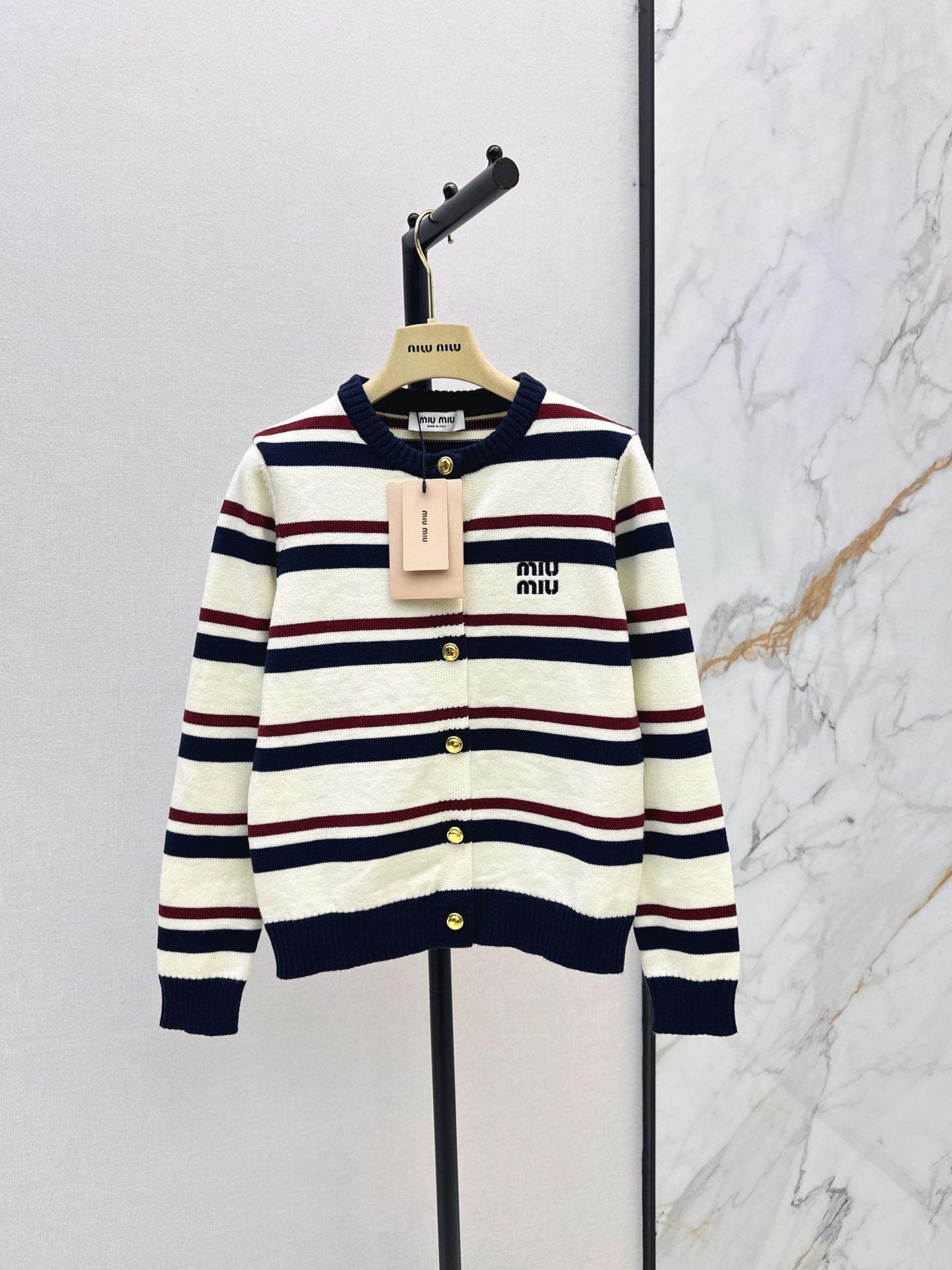 Miu 26fw stripe cardigan