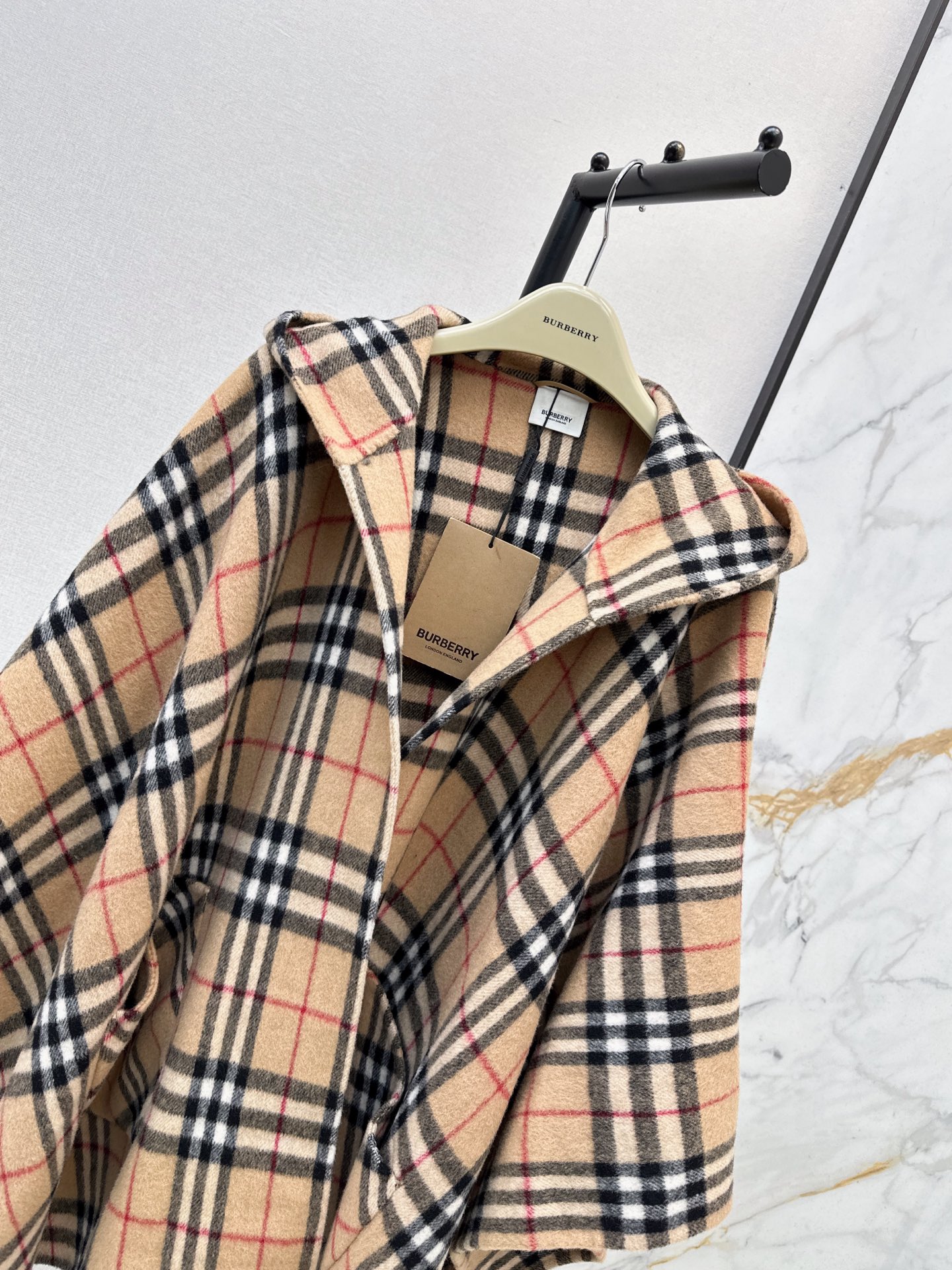 Bur 26fw woolen cape hoode overcoats