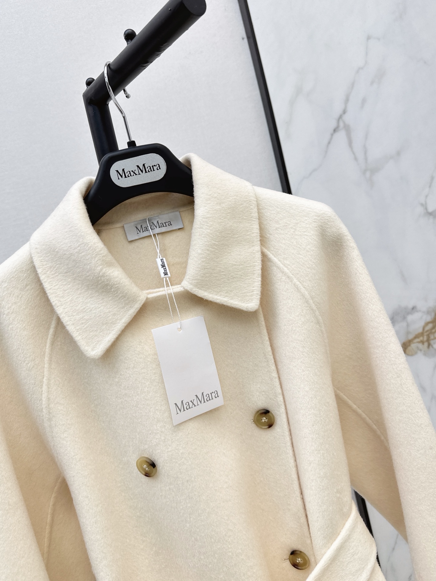 Max 26fw belted double button overcoats