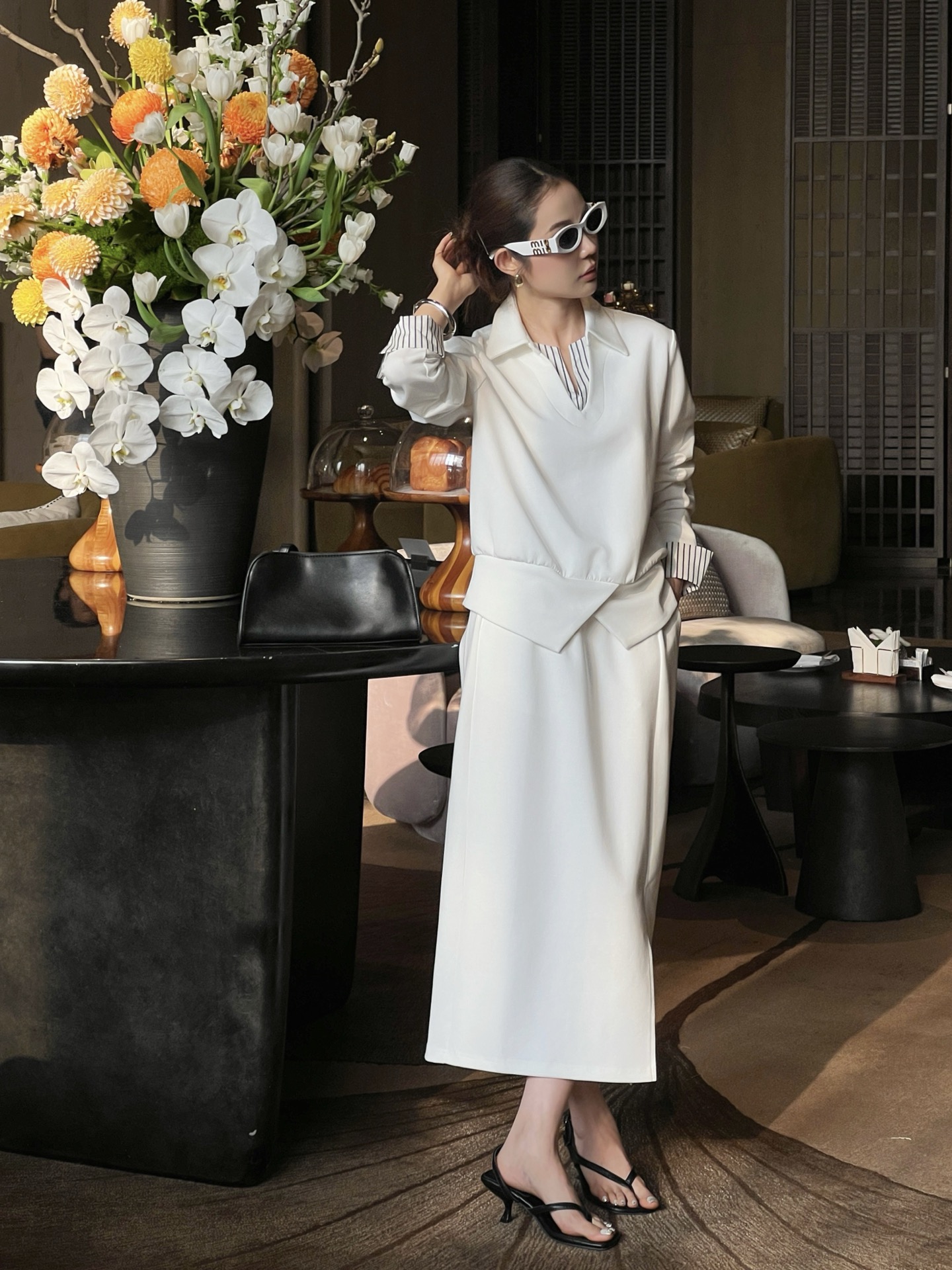 Brun 26fw contract stripe casual suit