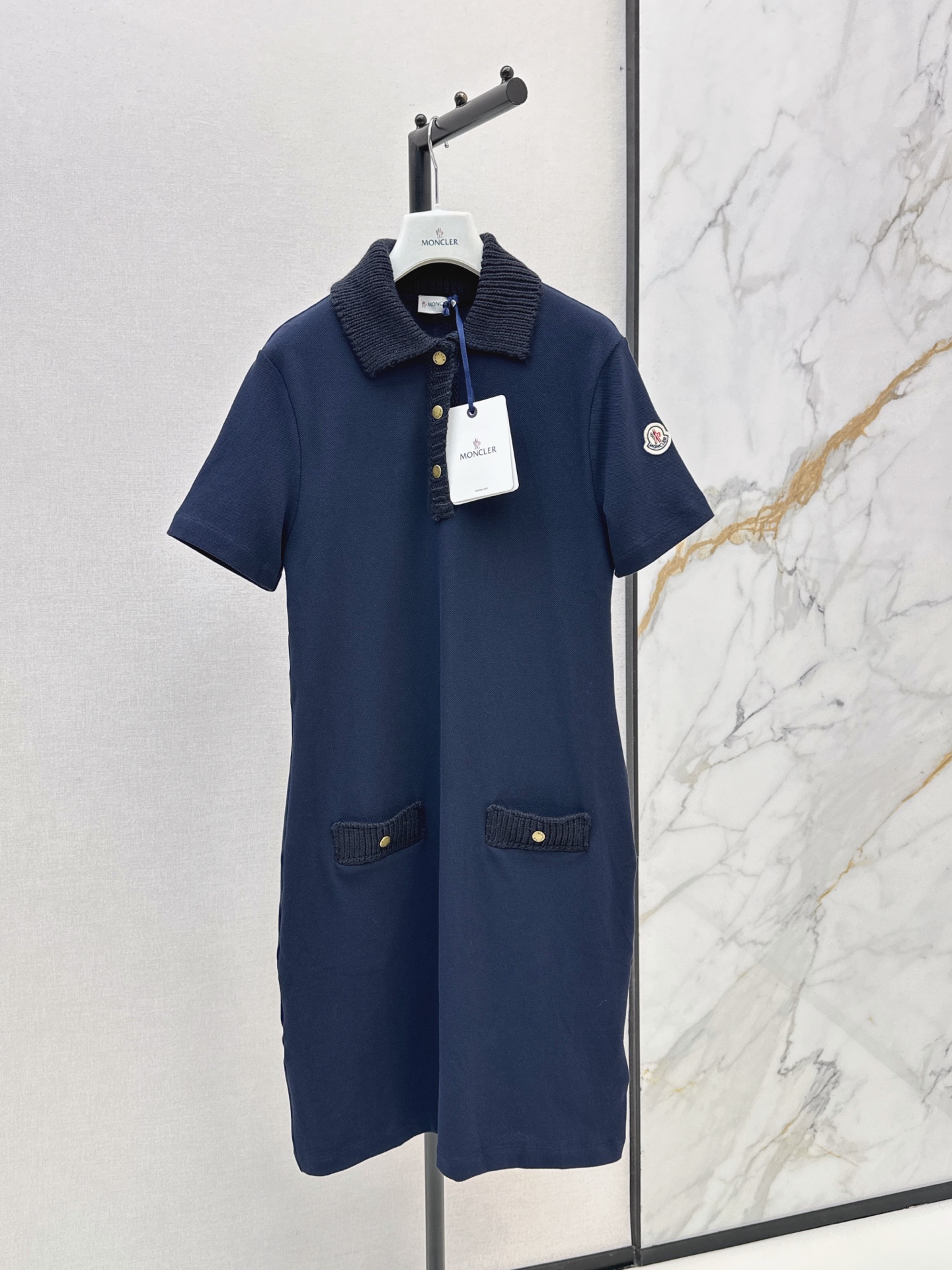 Monc 26ss knit contract polo dress