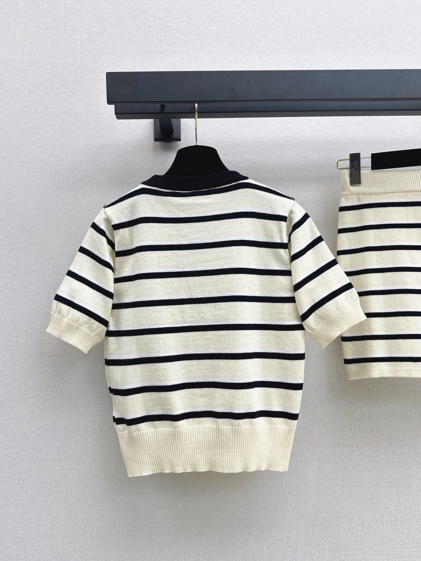 Chan 26fw stripe knit sweater skirt sets