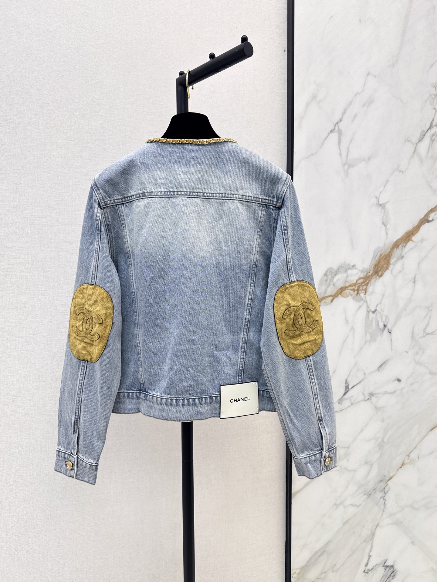 Chan 26fw suede contract denim jacket