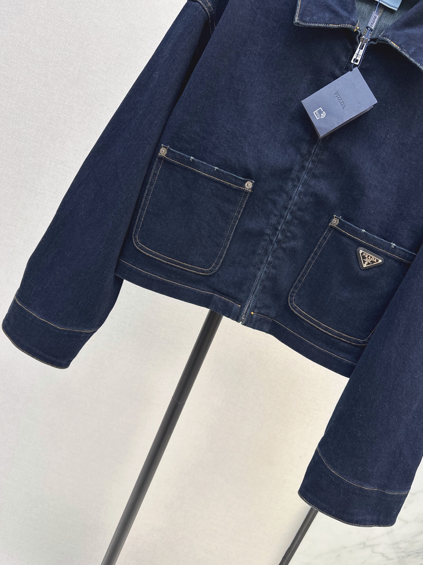 Pra 26fw zip-up denim jacket