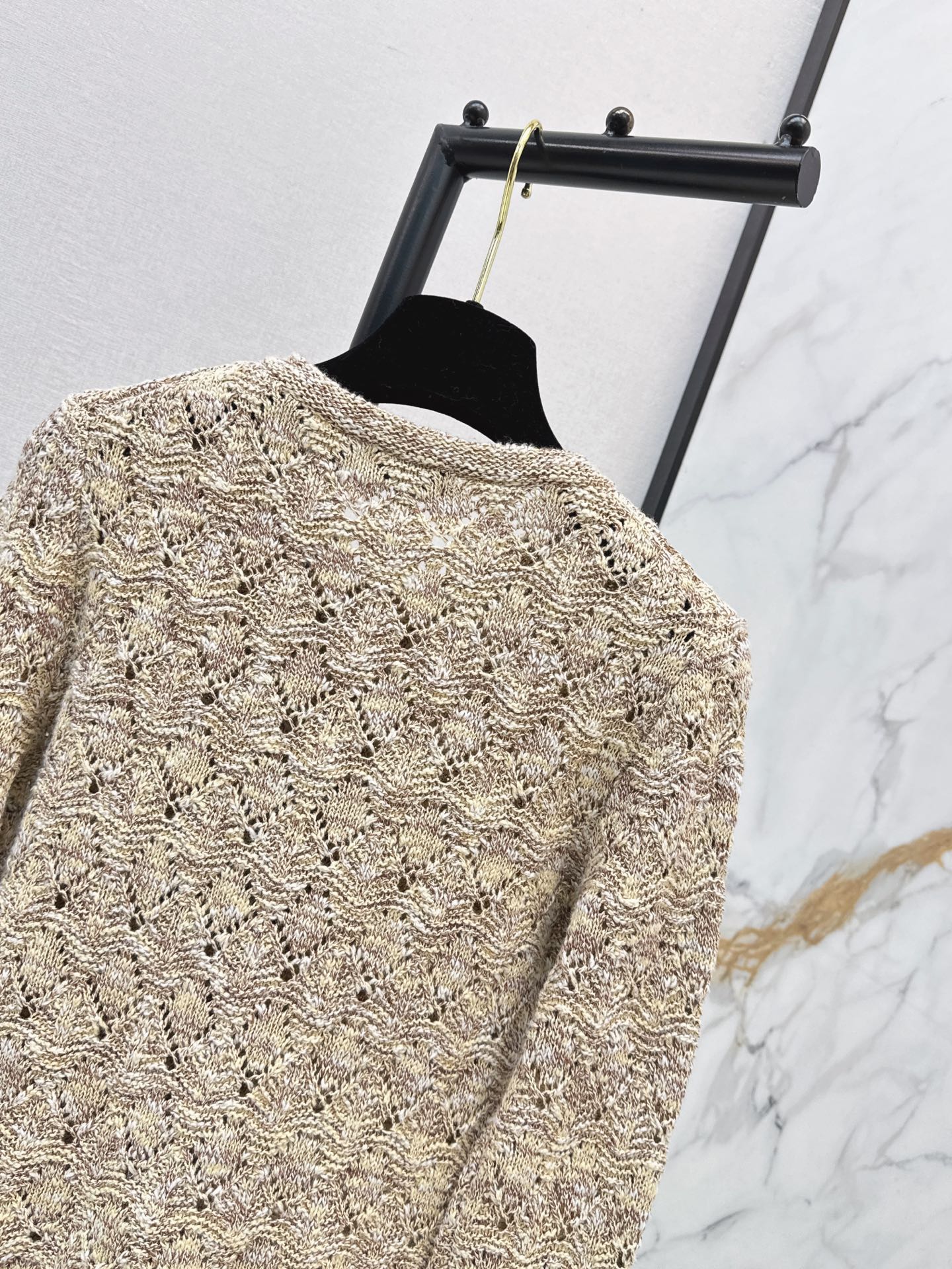 Chan 26fw hollow jacquard cardigan