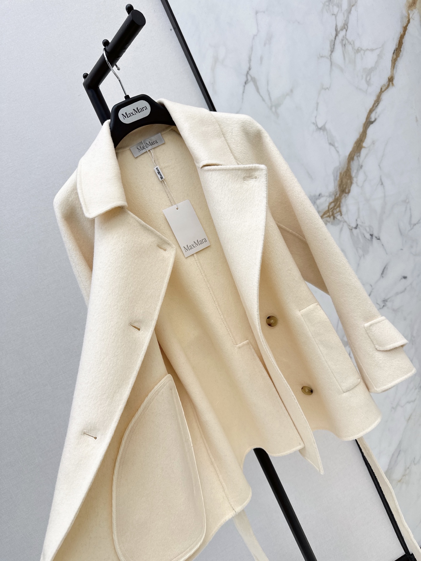 Max 26fw belted double button overcoats