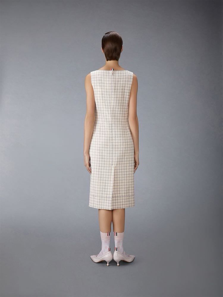Thom 26fw sleeveless tweed dress