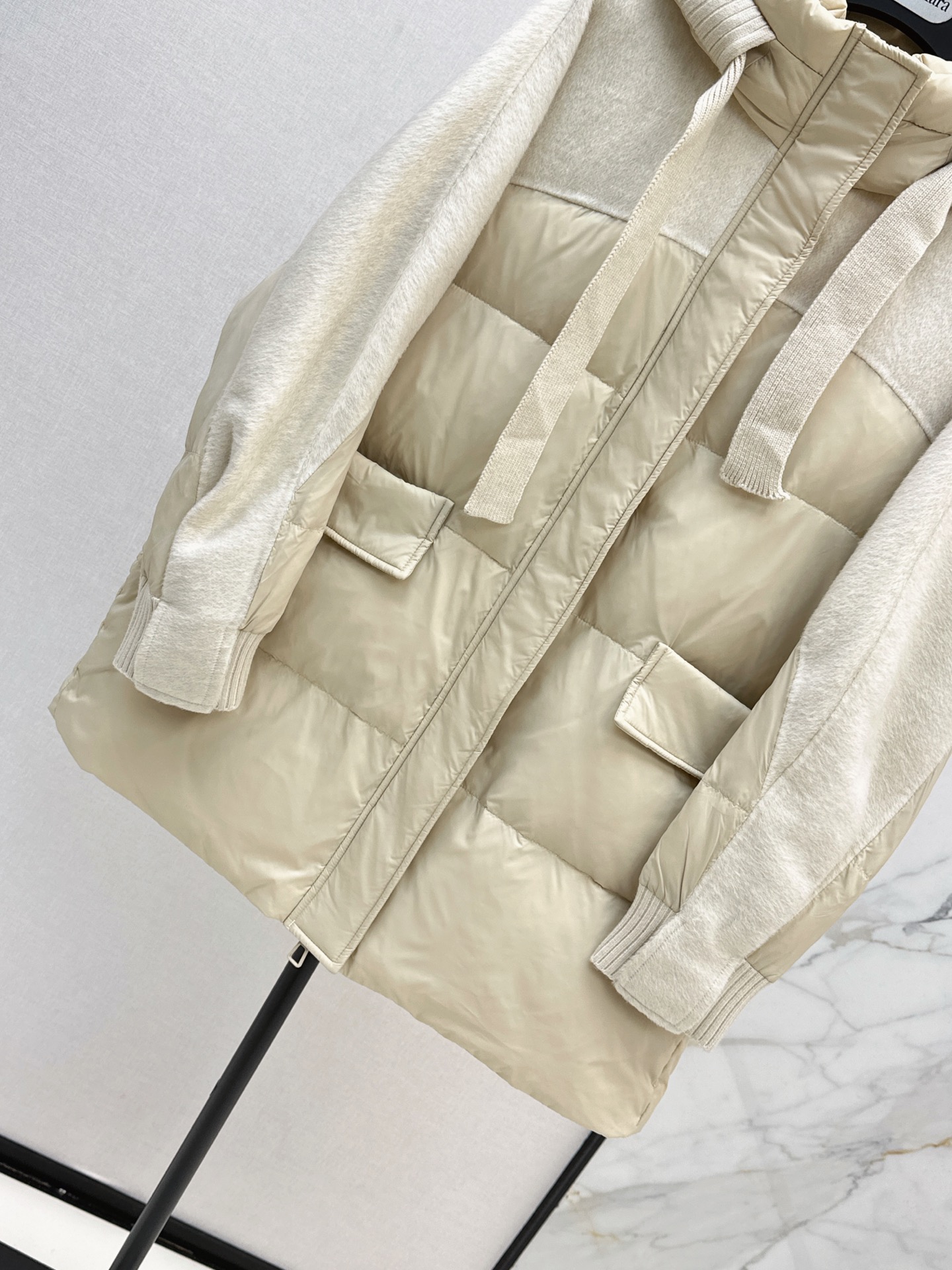 Max 26fw knit contract hooded down jacket
