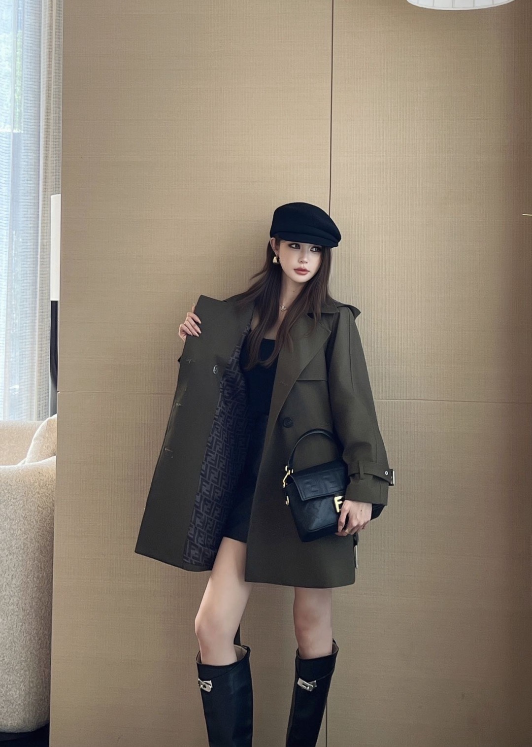 Fen 26fw hooded trench coats