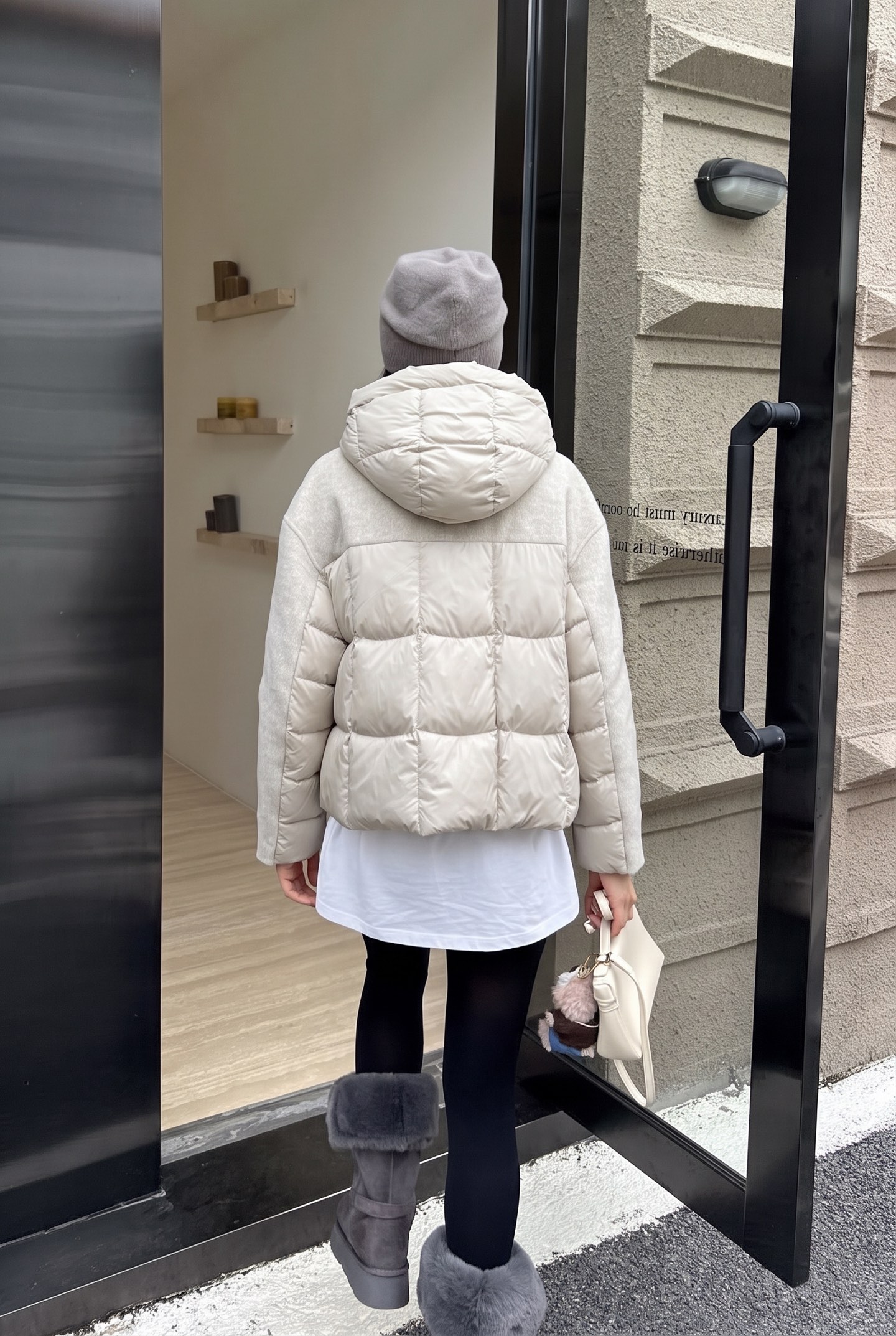 Max 26fw hooded wool contract down jacket