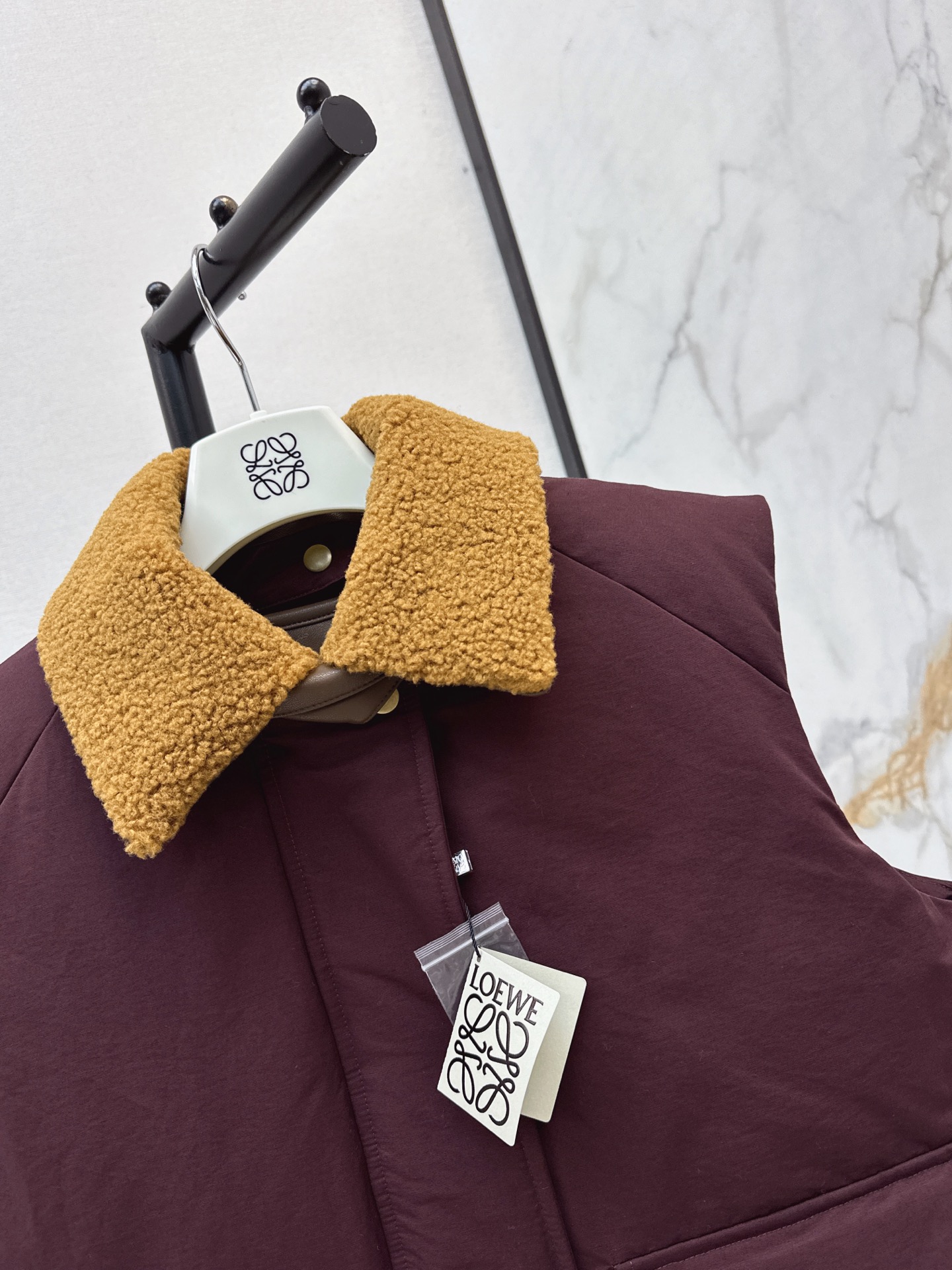 Loe 26fw tweed-fleece down vest