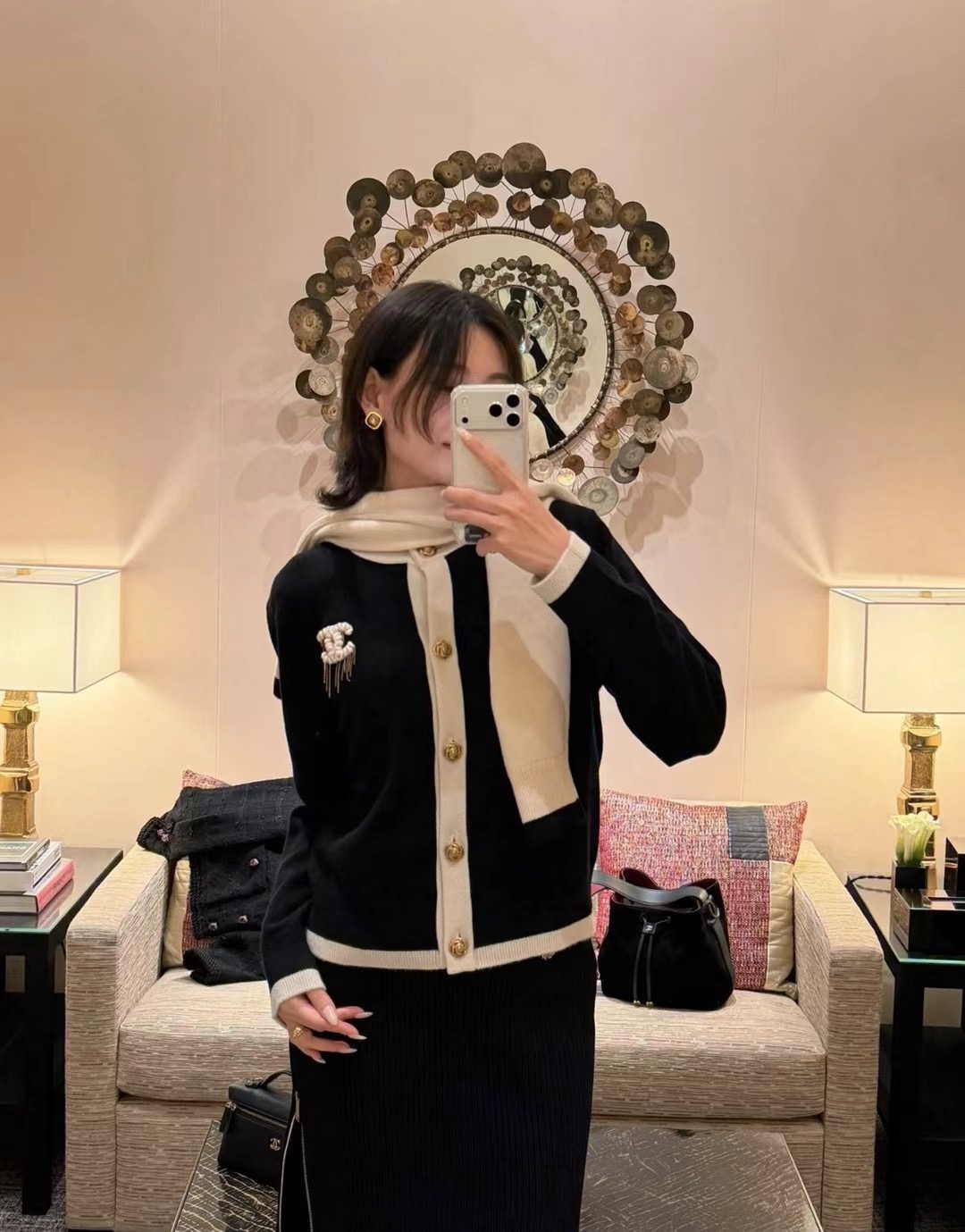 Chan 26fw cashmere knit cardigan