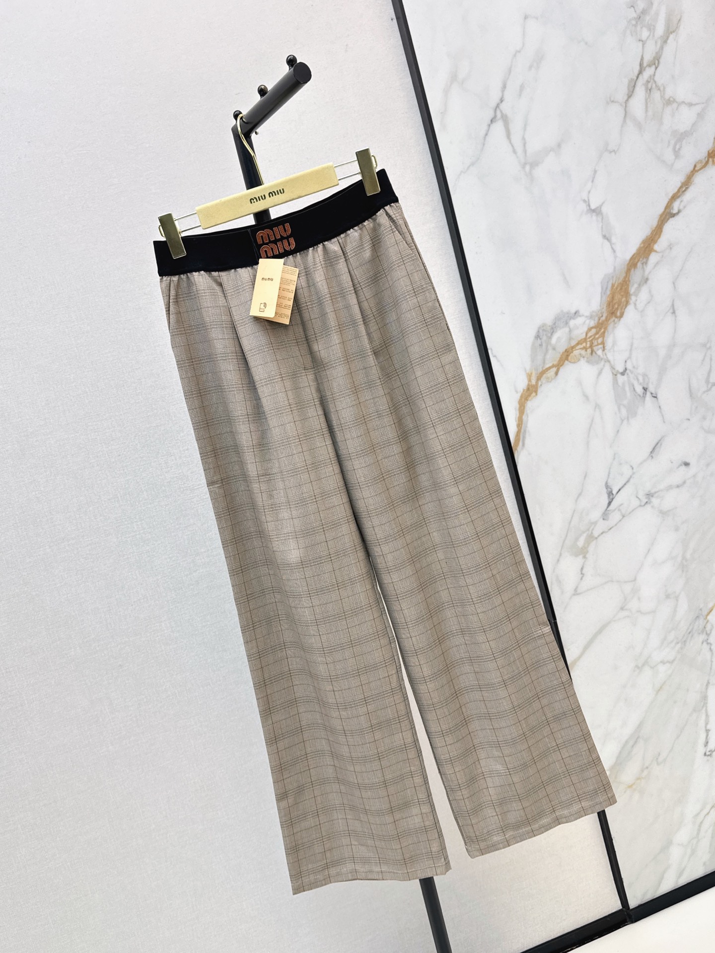 Miu 26fw check suit pants