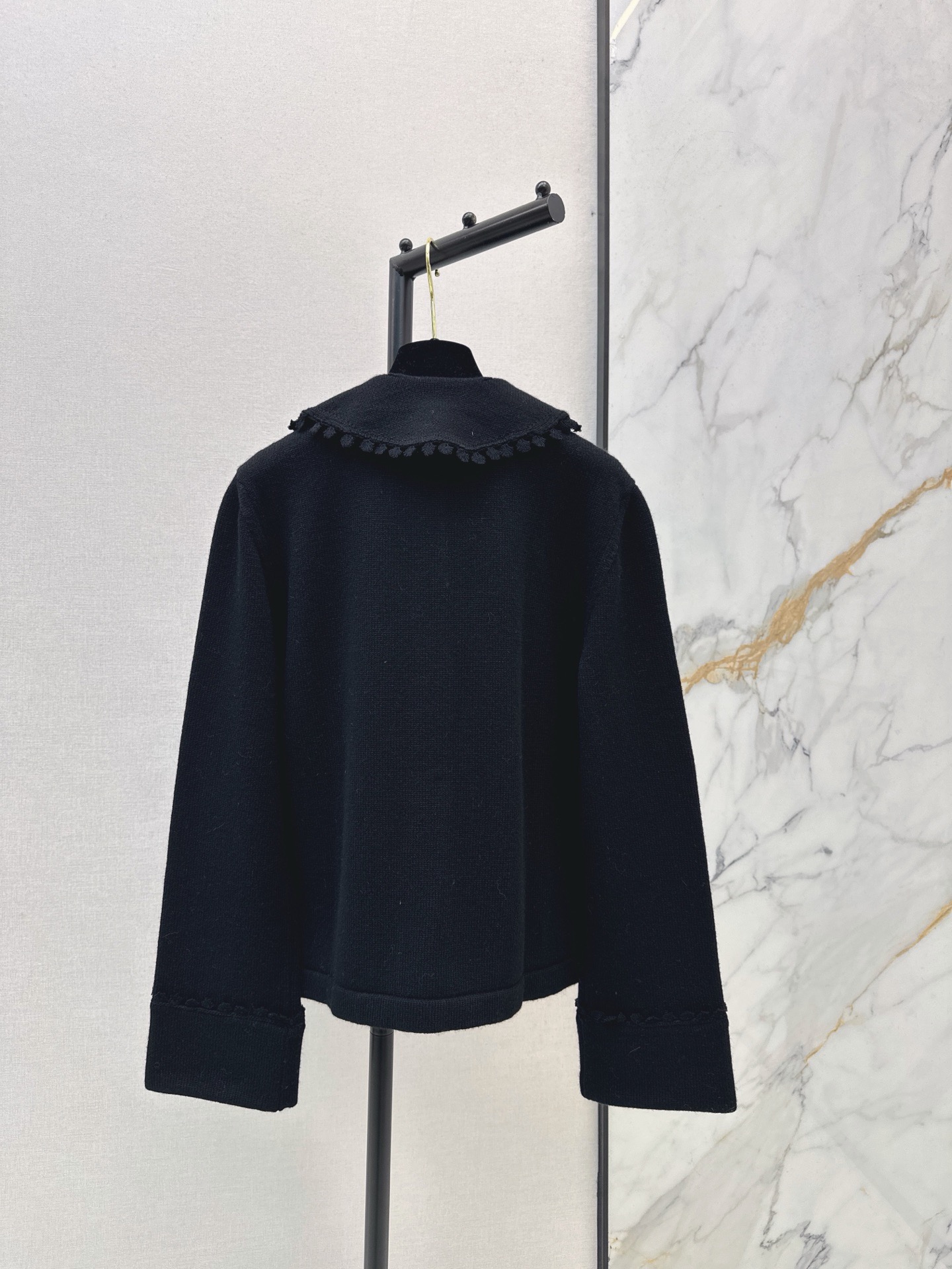 Chan 26fw lace-trim cardigan