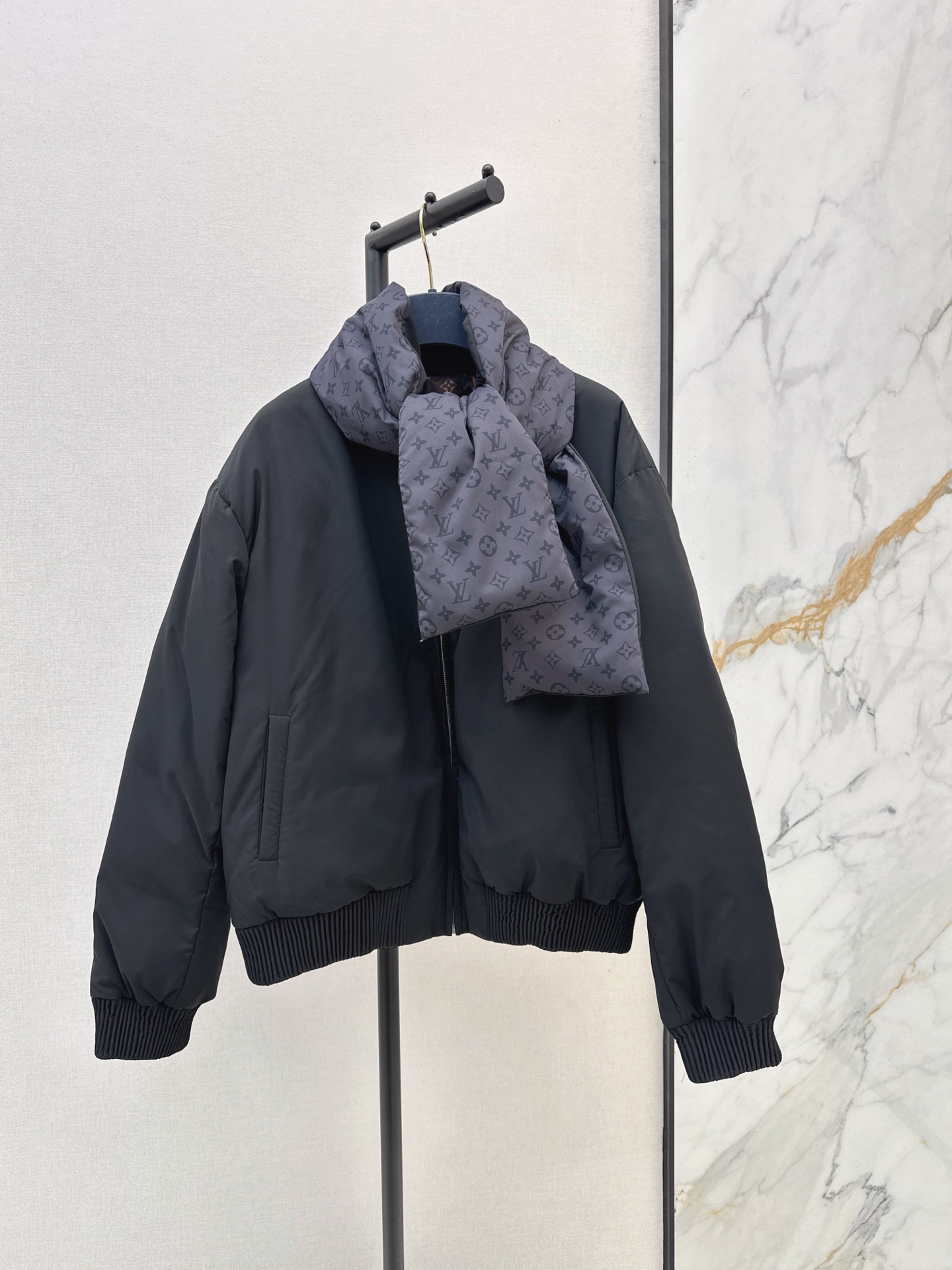 Loui 26fw print shawls down jacket sets