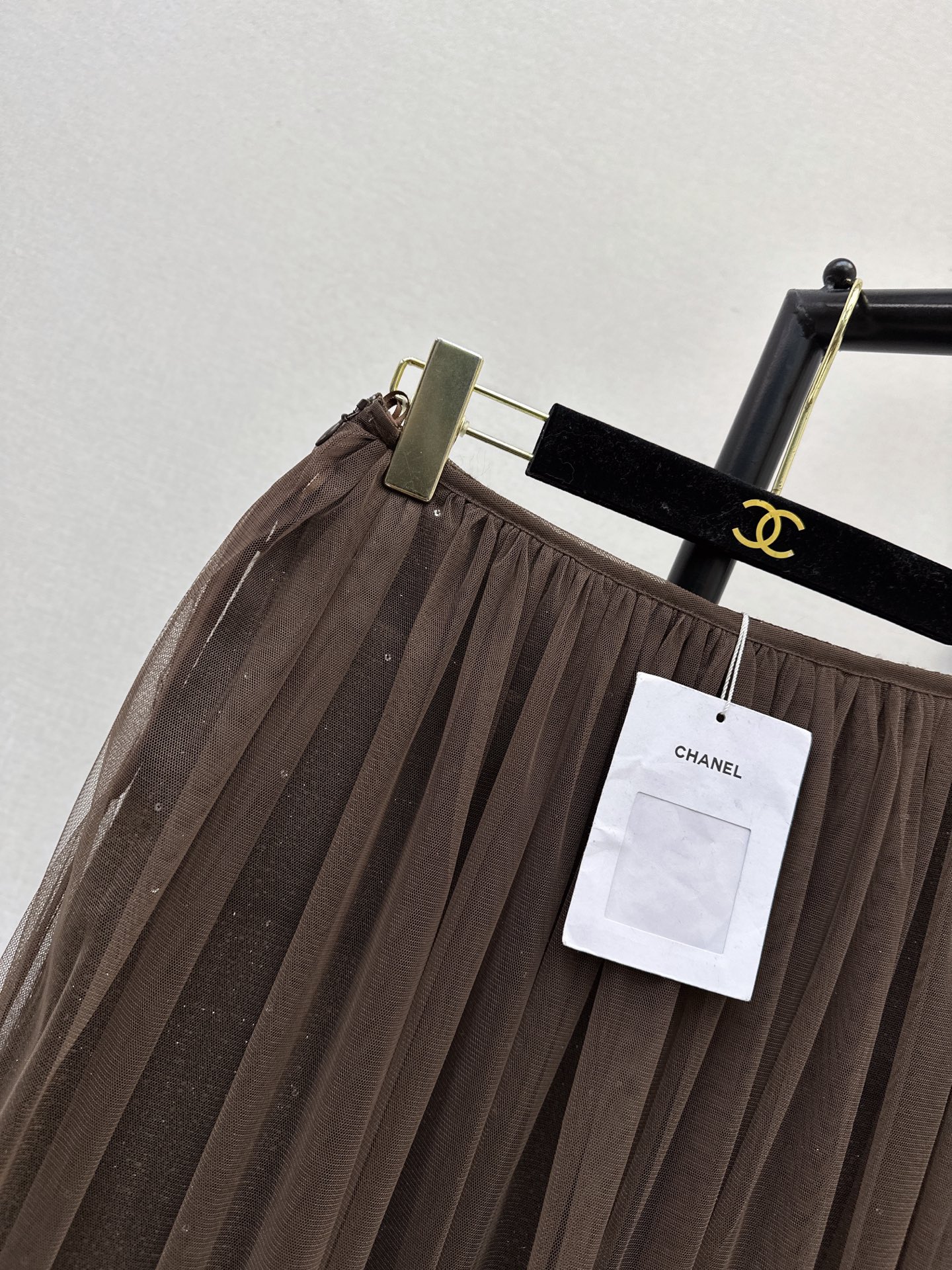 Chan 26fw woven mini skirt mesh skirt sets