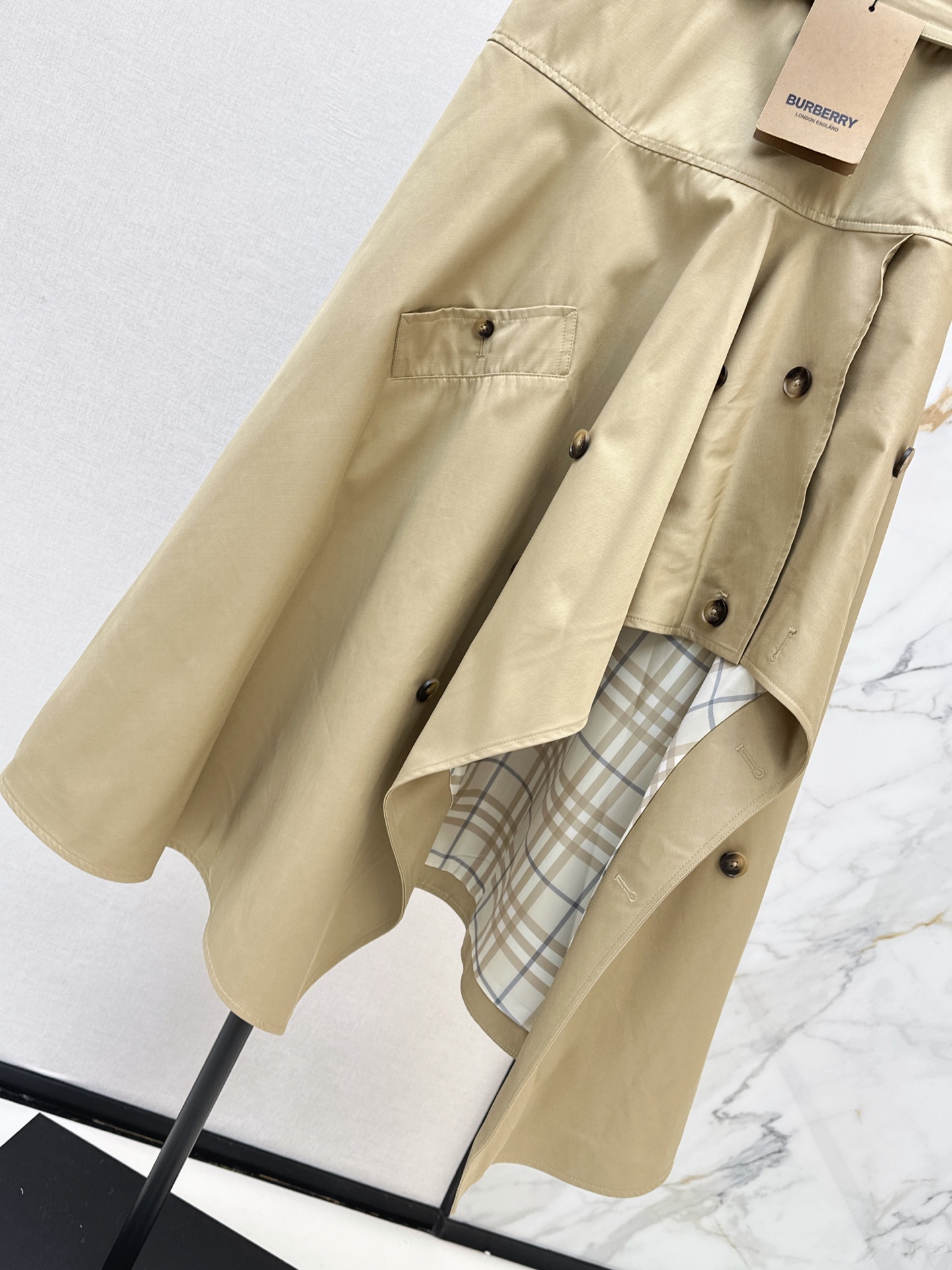Bur 26fw asymmetric belted trench skirt