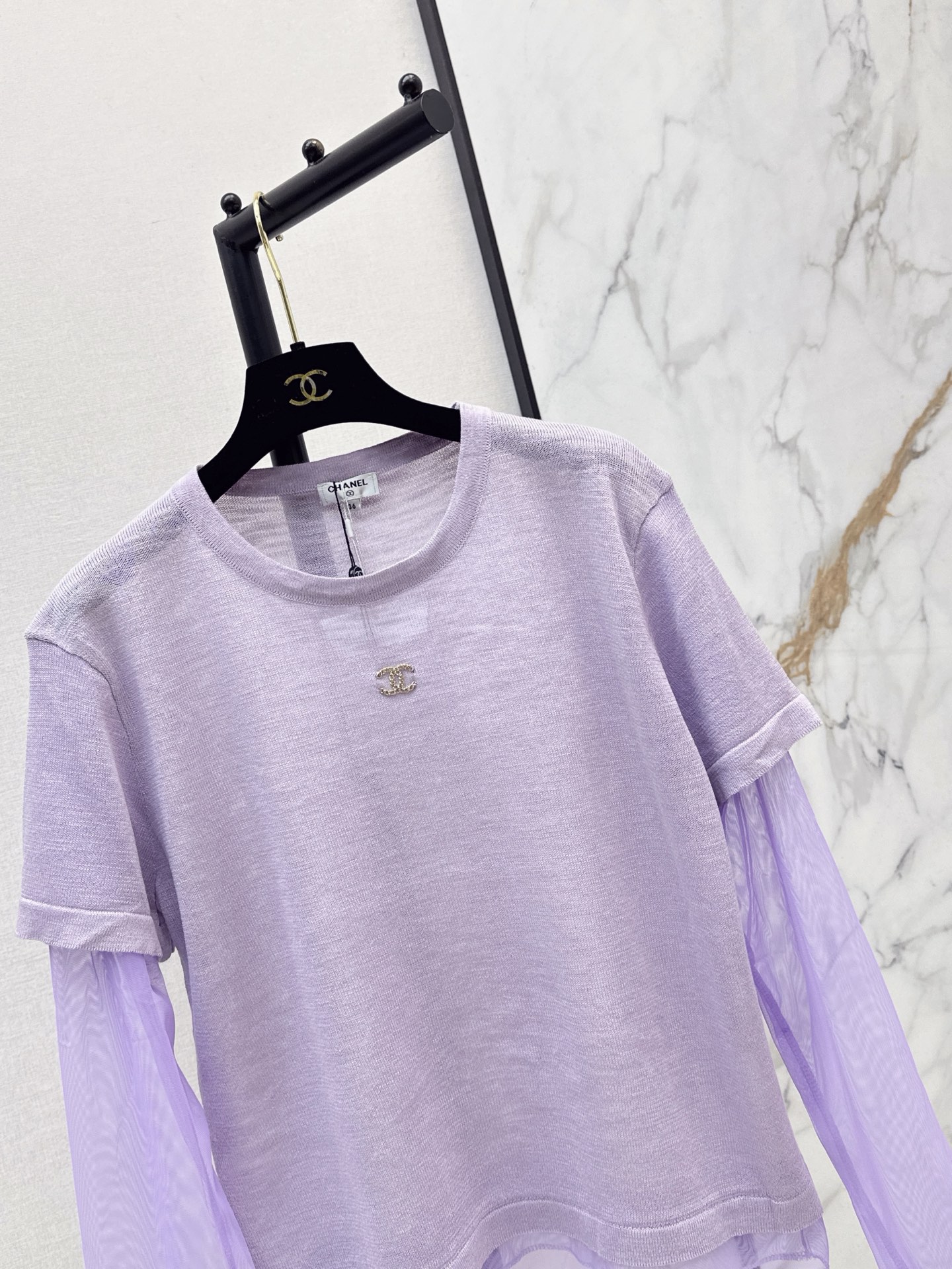 Chan 26ss 2in1 meash knitwear