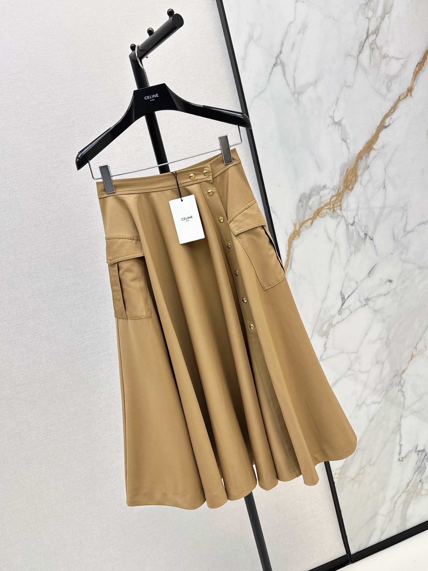 Celi 26ss cargo pleated skirt