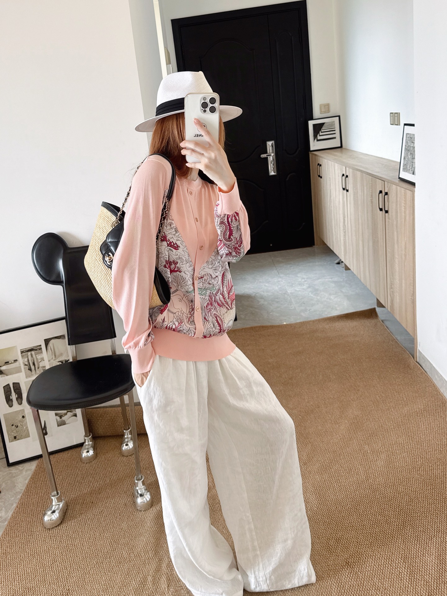 Her 26fw print knit cardigan
