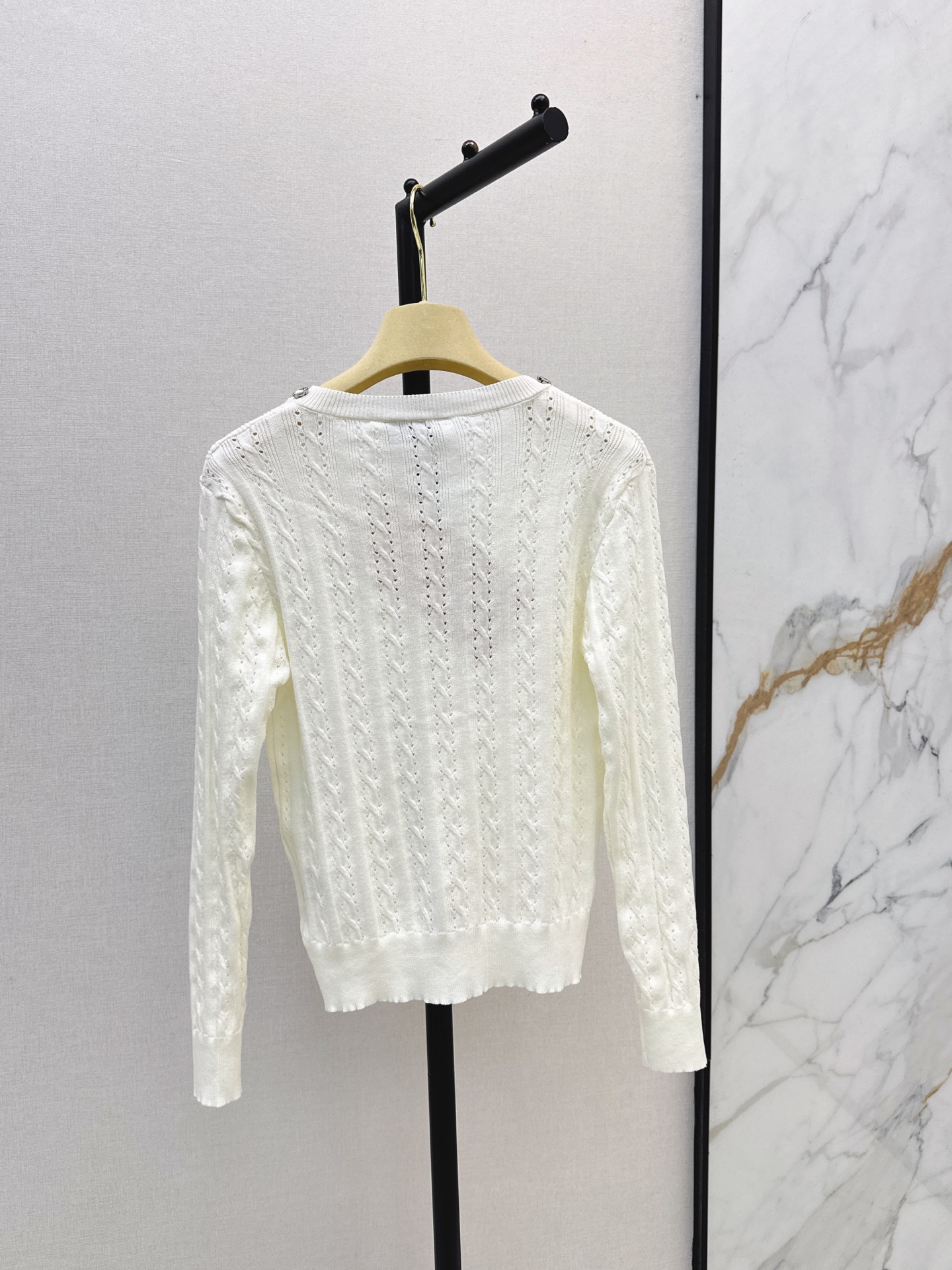 Miu 26fw cable knit cardigan