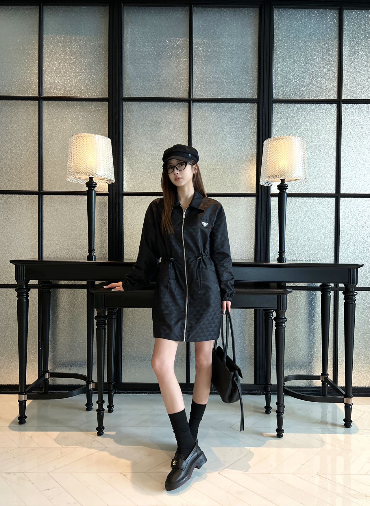 Pra 26fw drawsting zipper trench coats