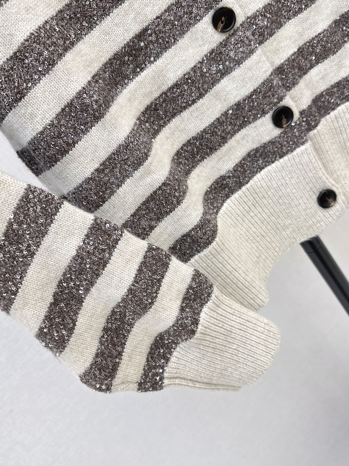 Brun 26fw stripe knit cardigan