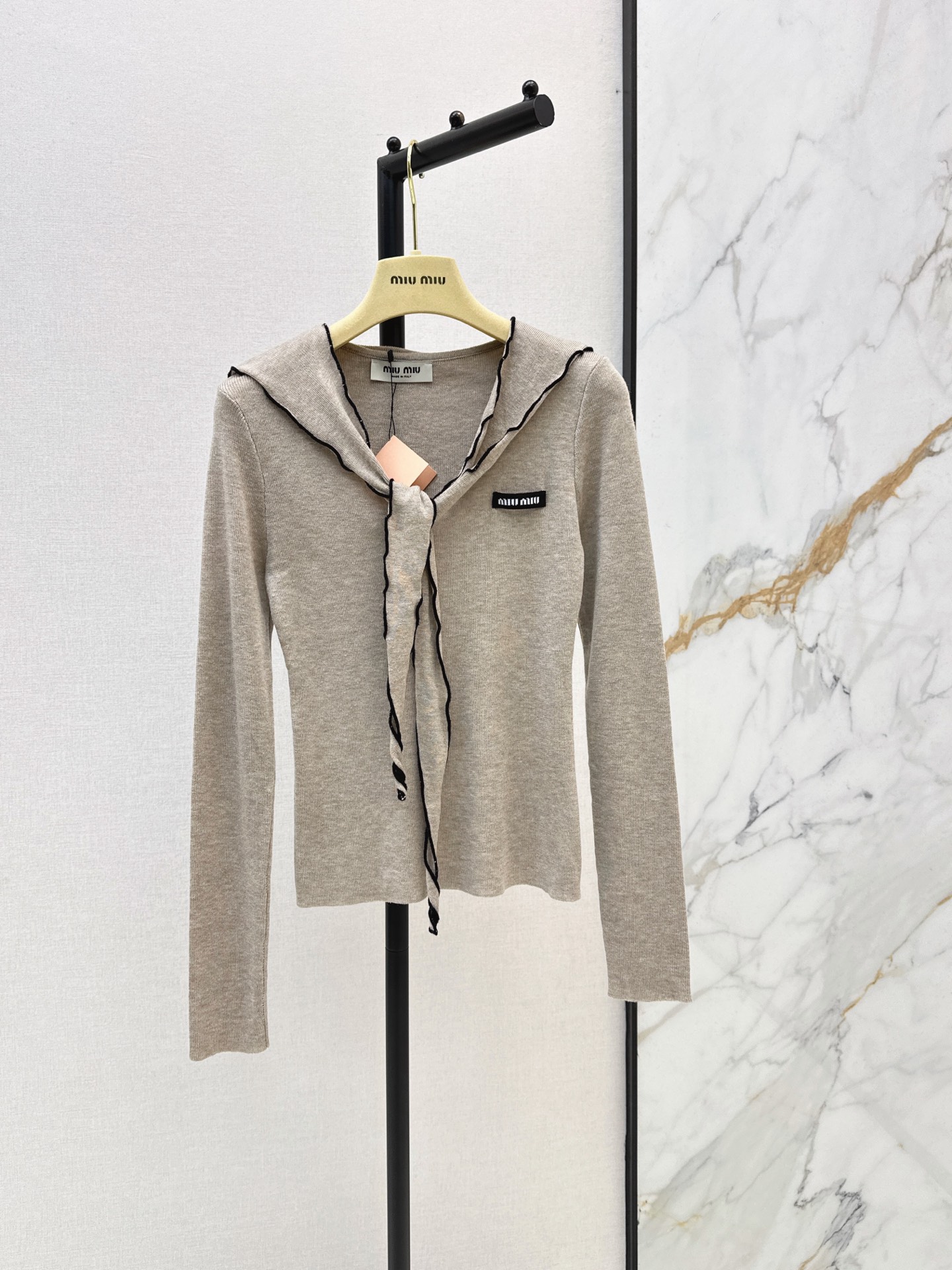 Miu 26fw contract-trim knit top
