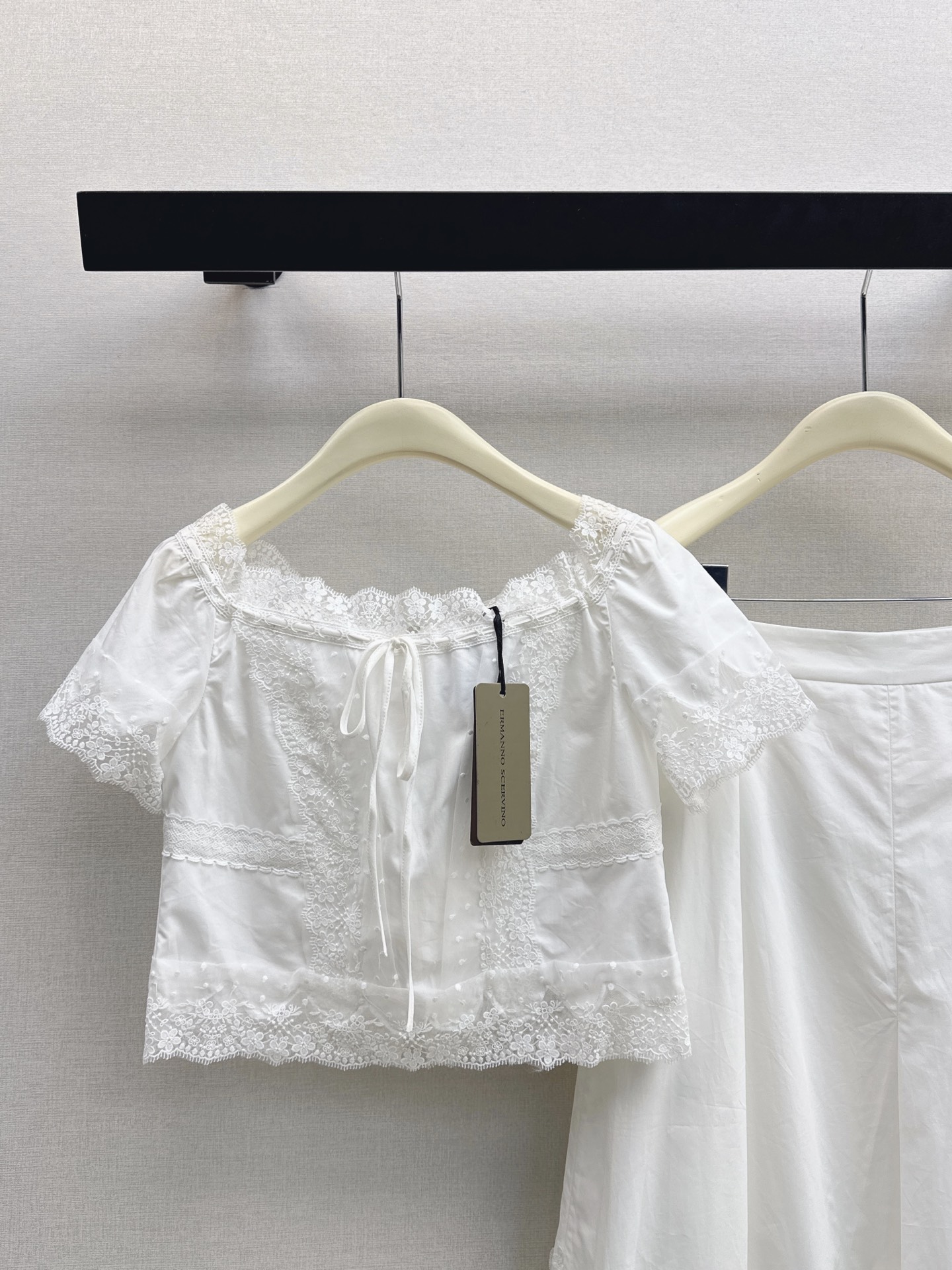 ES 26ss cropped shirt skirt sets