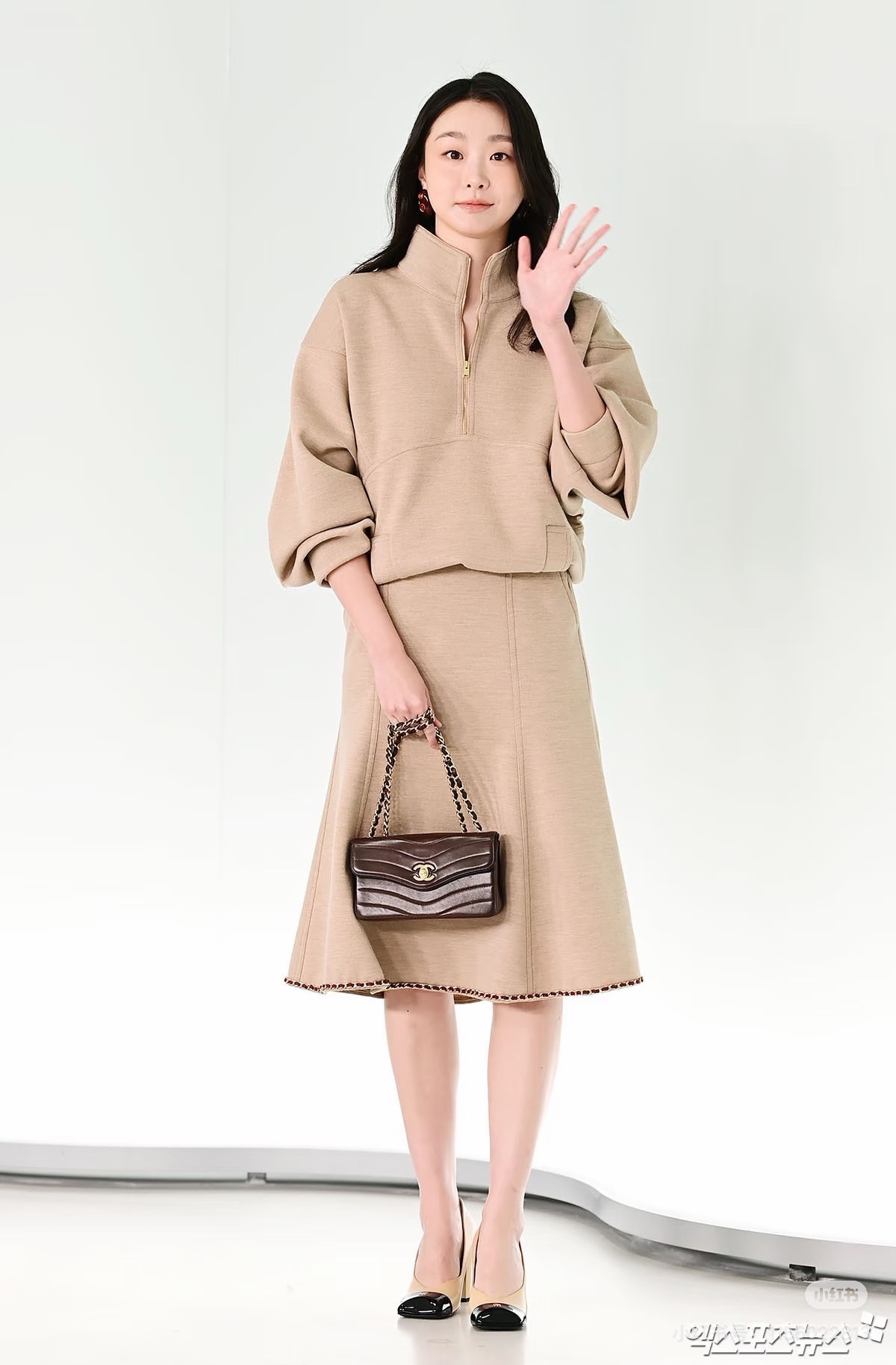 Chan 26fw zip-up sweatshirt skirt sets