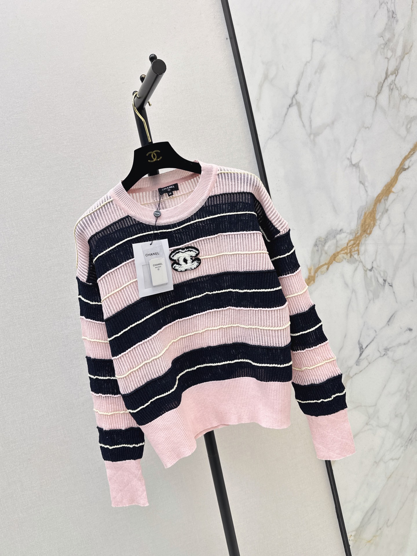 Chan 26fw stripe knit sweater
